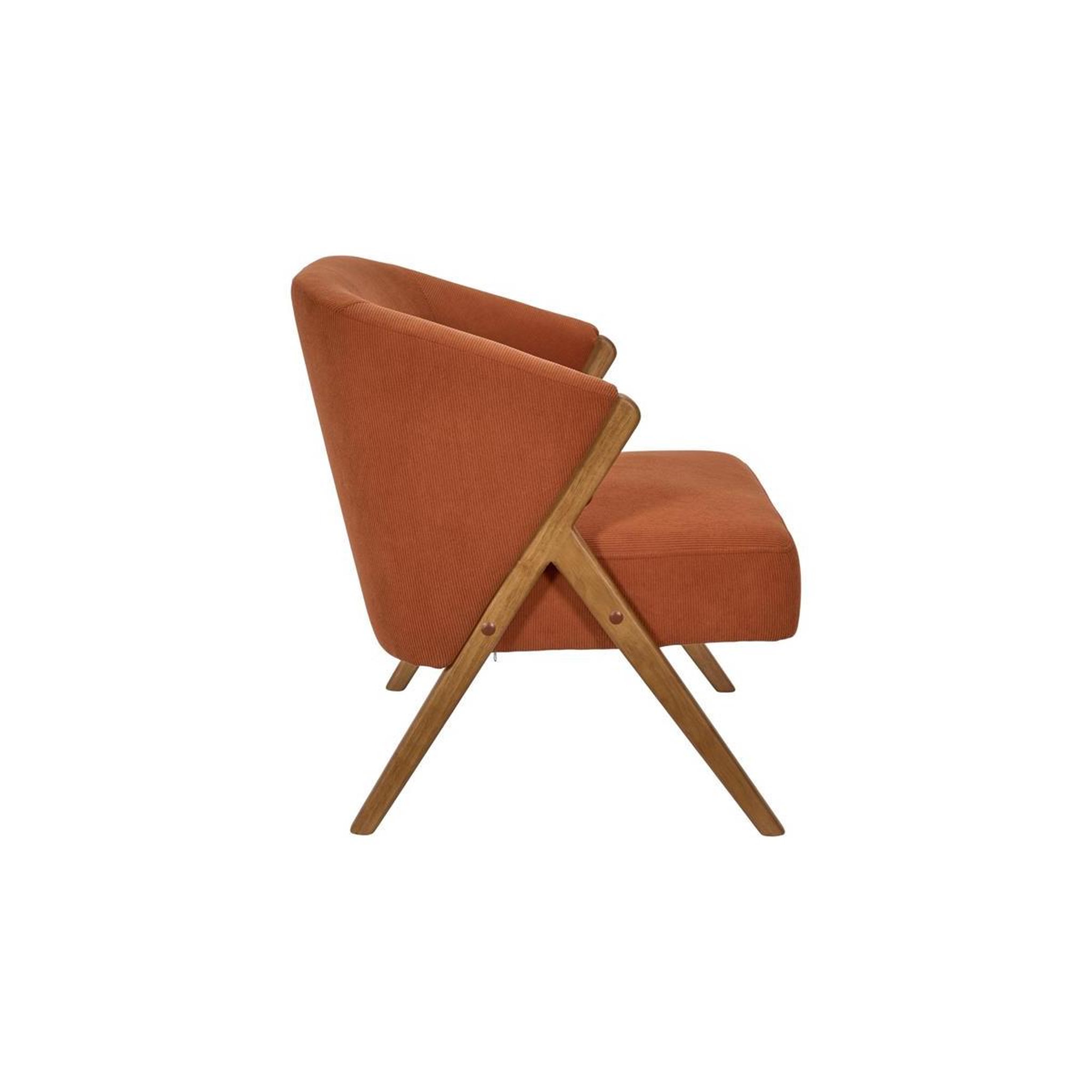 Voir la diapositive 3 : The Home Deco Factory Fauteuil design côtelé  jules  72cm terracotta