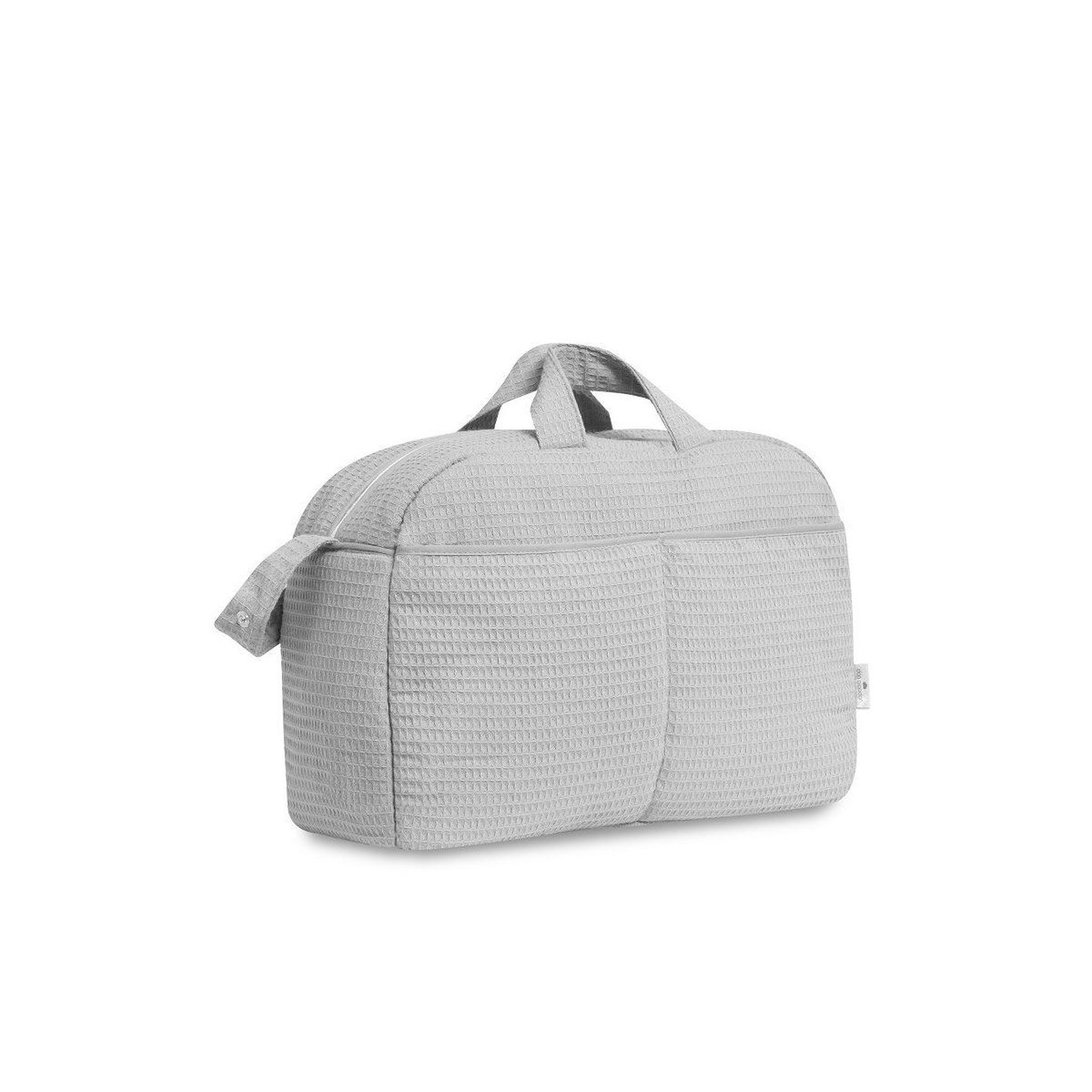 INTERBABY Sac à langer  - coton nid d'abeille - gris - trousse et matelas à langer