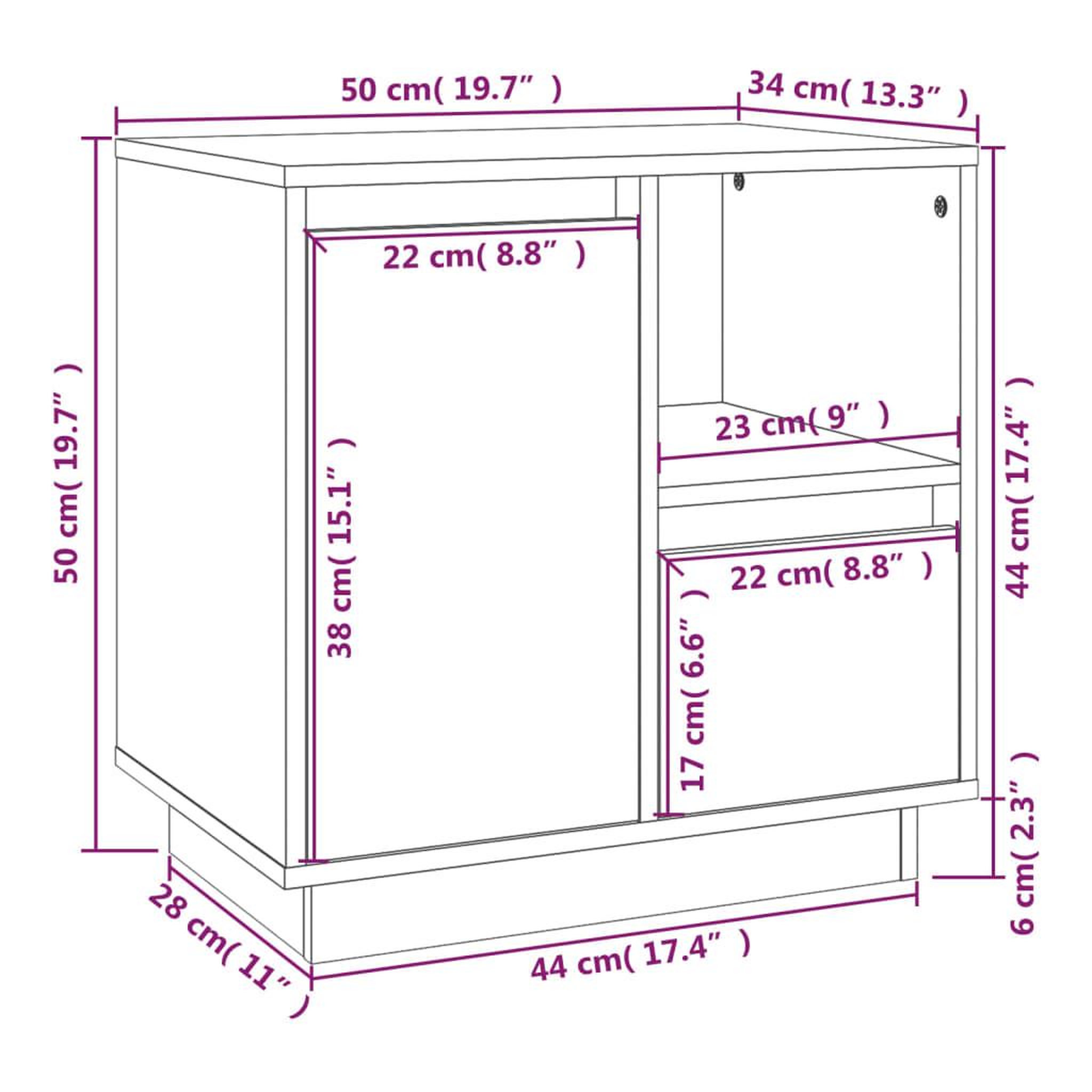 Voir la diapositive 6 : VIDAXL Tables de chevet 2pcs Marron miel 50x34x50cm Bois de pin massif