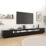 Voir la diapositive 5 : VIDAXL Meuble TV avec lumieres LED Noir 300x35x40 cm