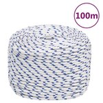 VIDAXL Corde de bateau Blanc 10 mm 100 m Polypropylene