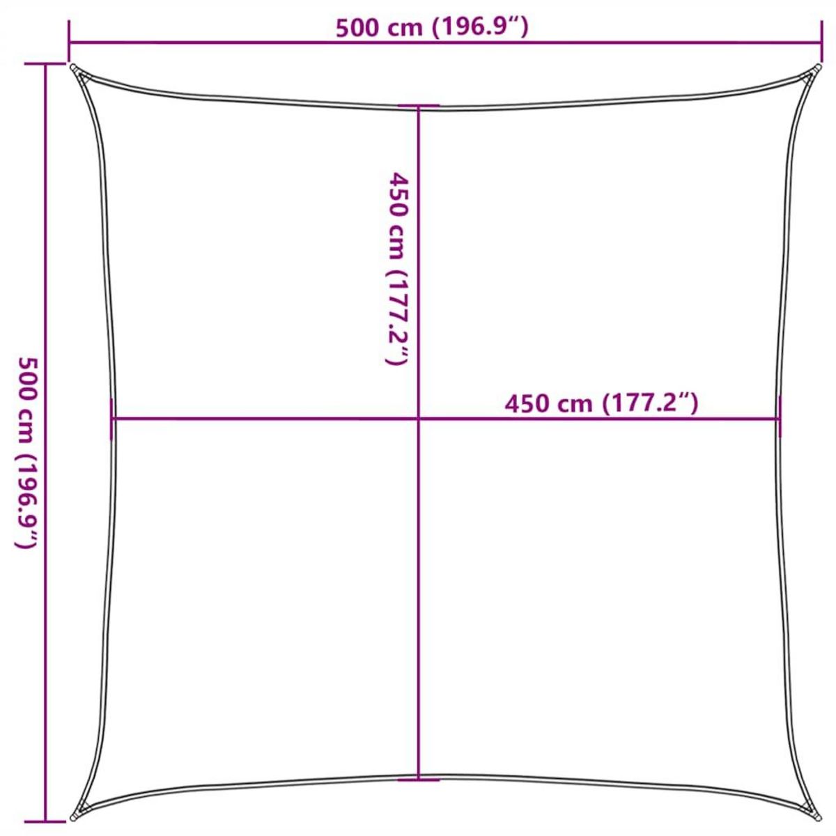 VIDAXL Voile d'ombrage 160 g/m^2 Blanc 5x5 m PEHD