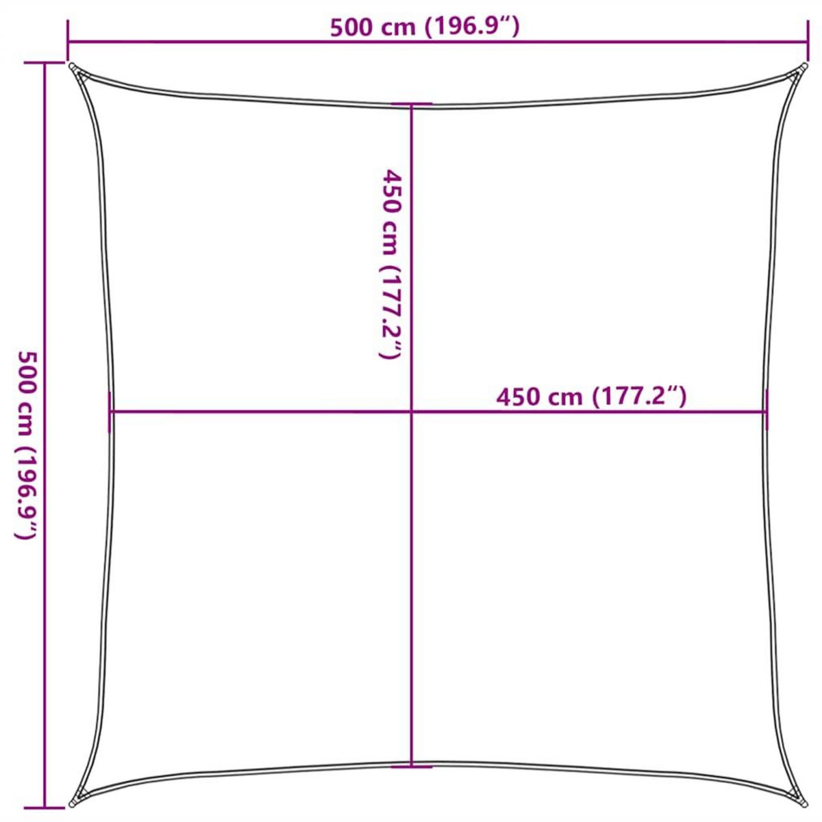 VIDAXL Voile d'ombrage 160 g/m^2 Blanc 5x5 m PEHD