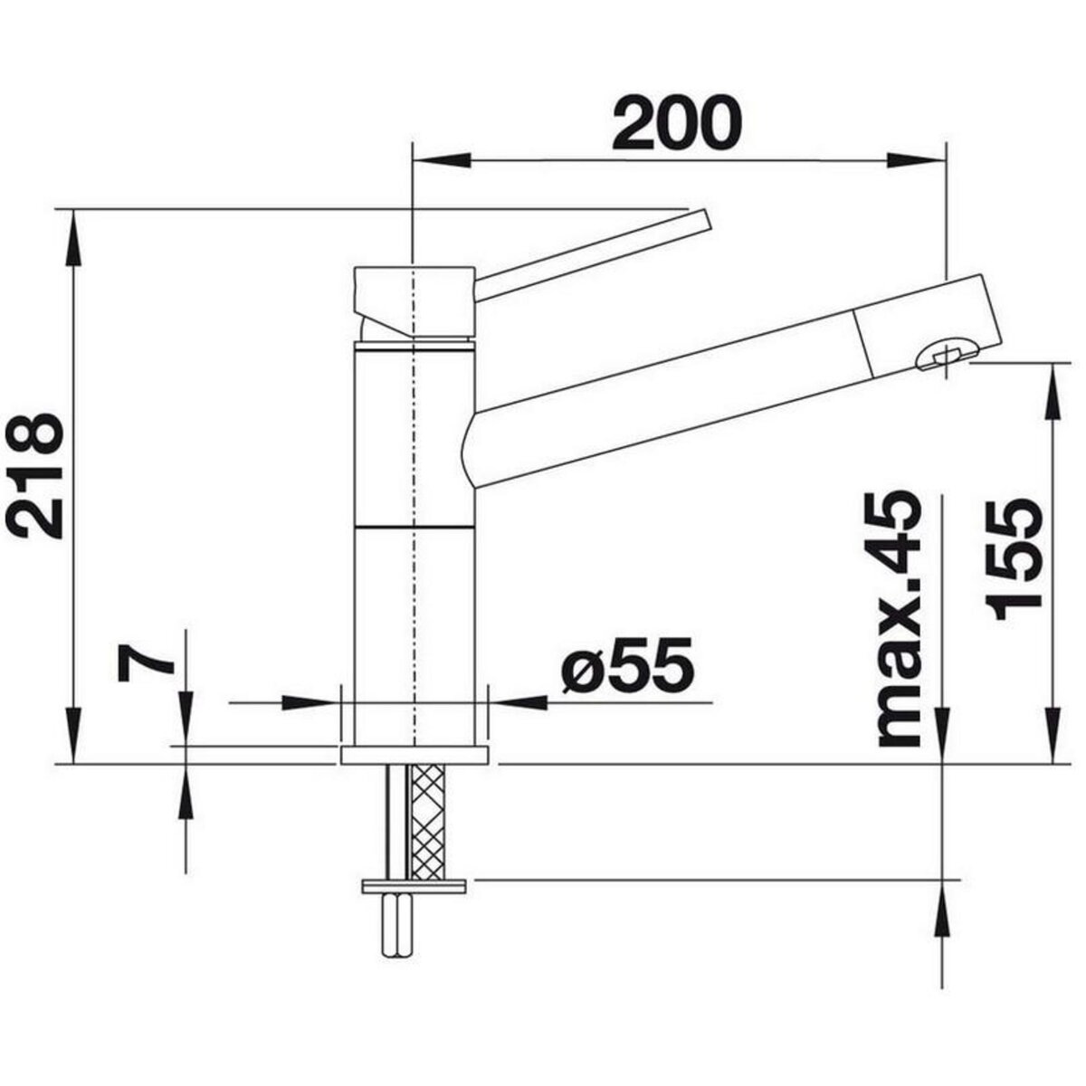 Blanco Mitigeur évier sans douchette allumétallic - 515316