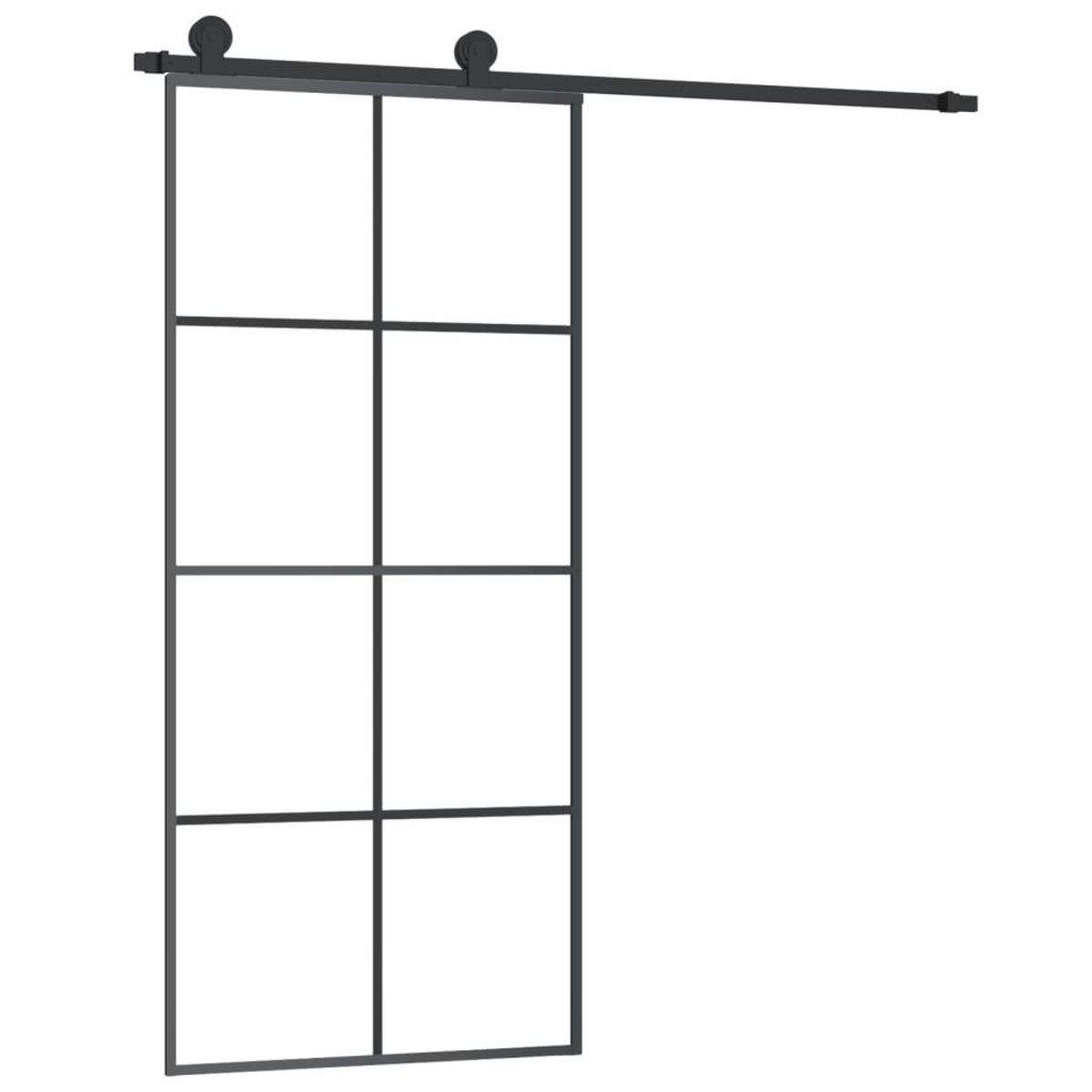 VIDAXL Porte coulissante avec kit de quincaillerie 90x205 cm Verre ESG