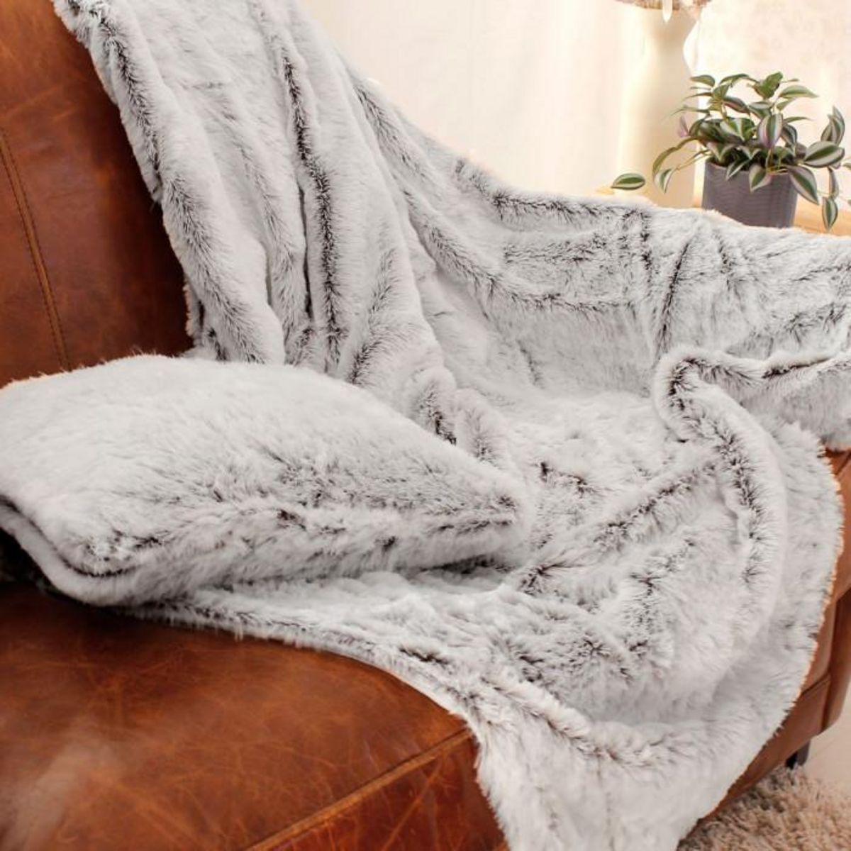 Paris Prix Plaid Imitation Fourrure  Ours  130x160cm Gris