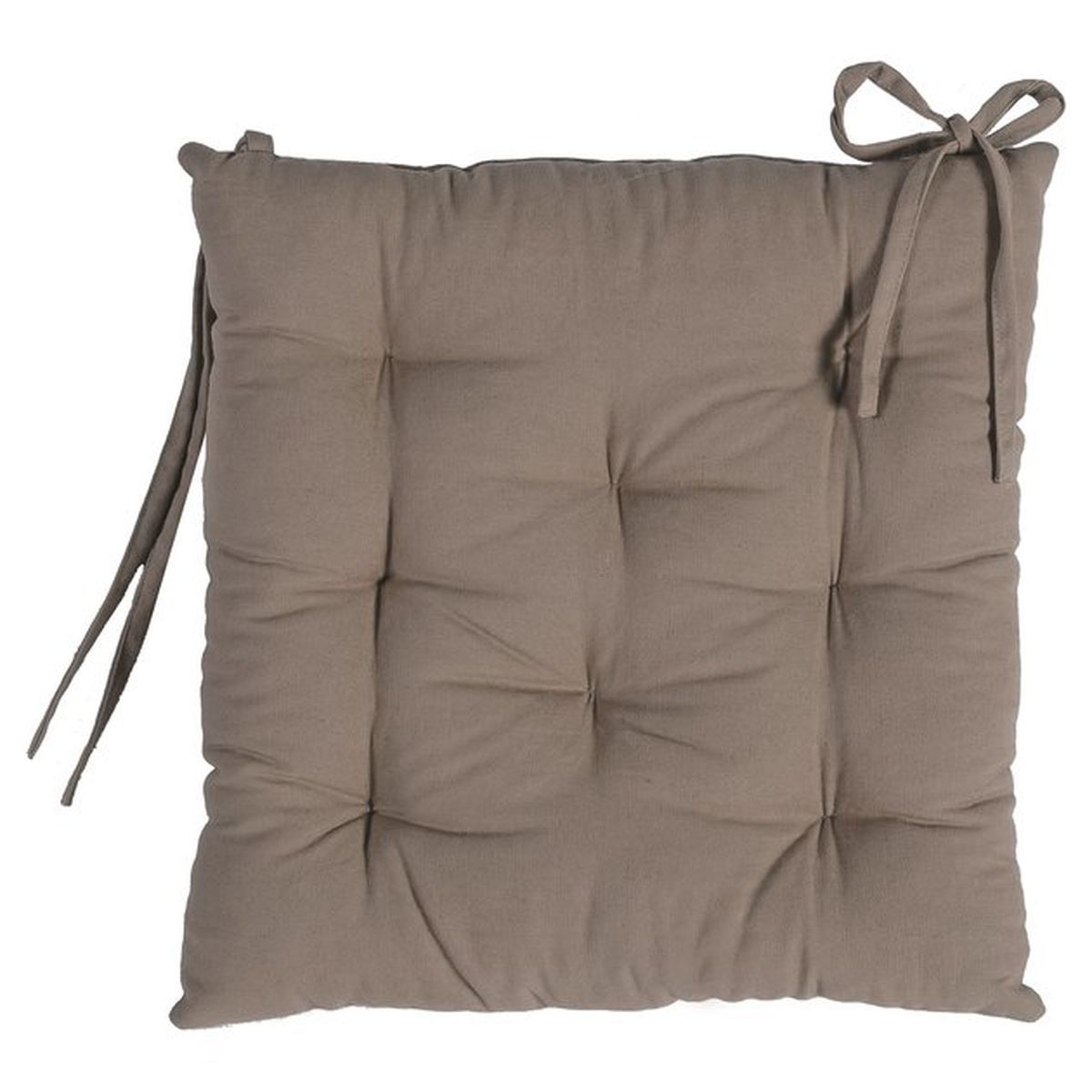 DECO AND CO Galette de chaise carrée unie en coton 