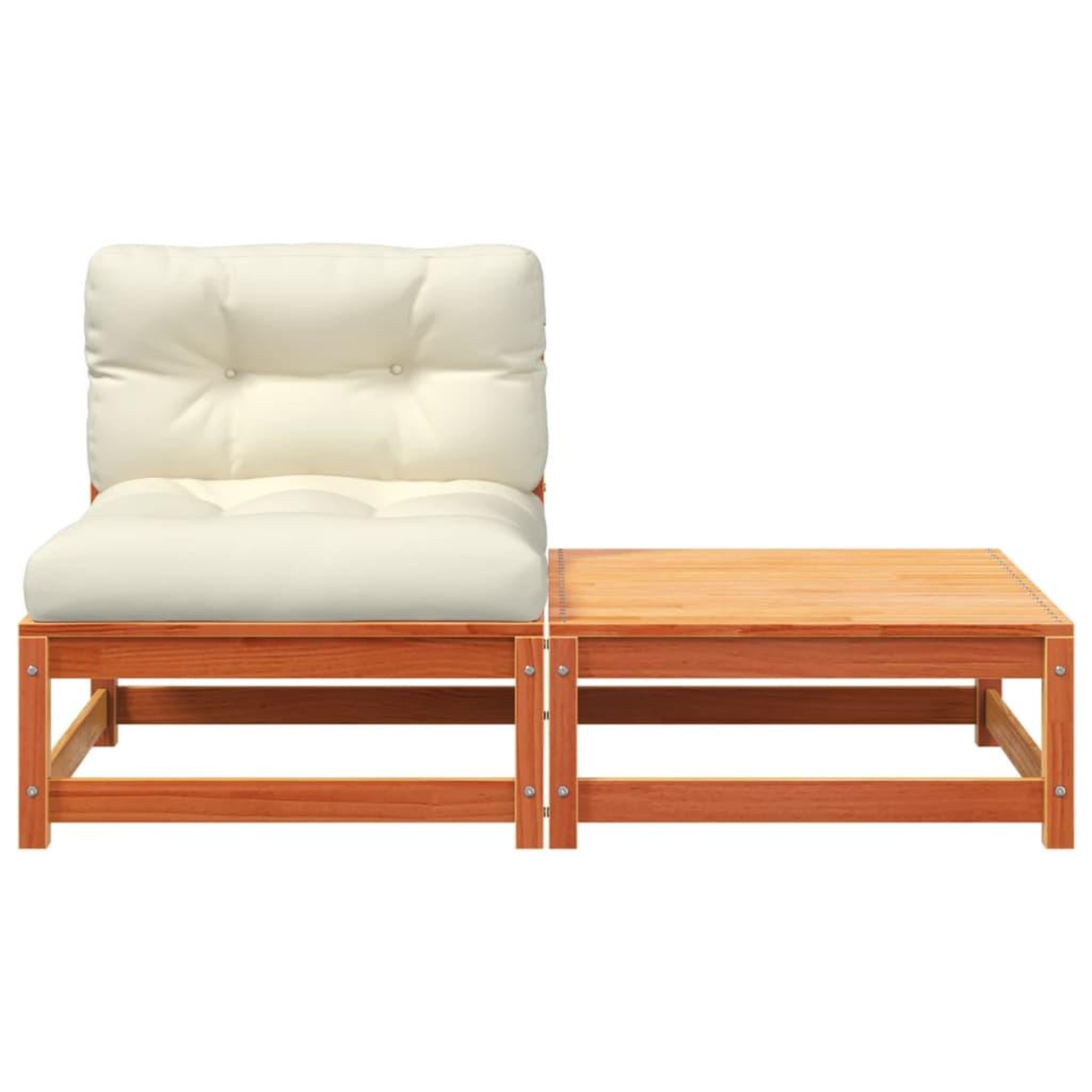 Voir la diapositive 5 : VIDAXL Canape de jardin sans accoudoirs avec coussins et repose-pieds