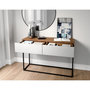 Voir la diapositive 3 : BEST MOBILIER Roman - console - bois et blanc - 2 tiroirs - 120 cm