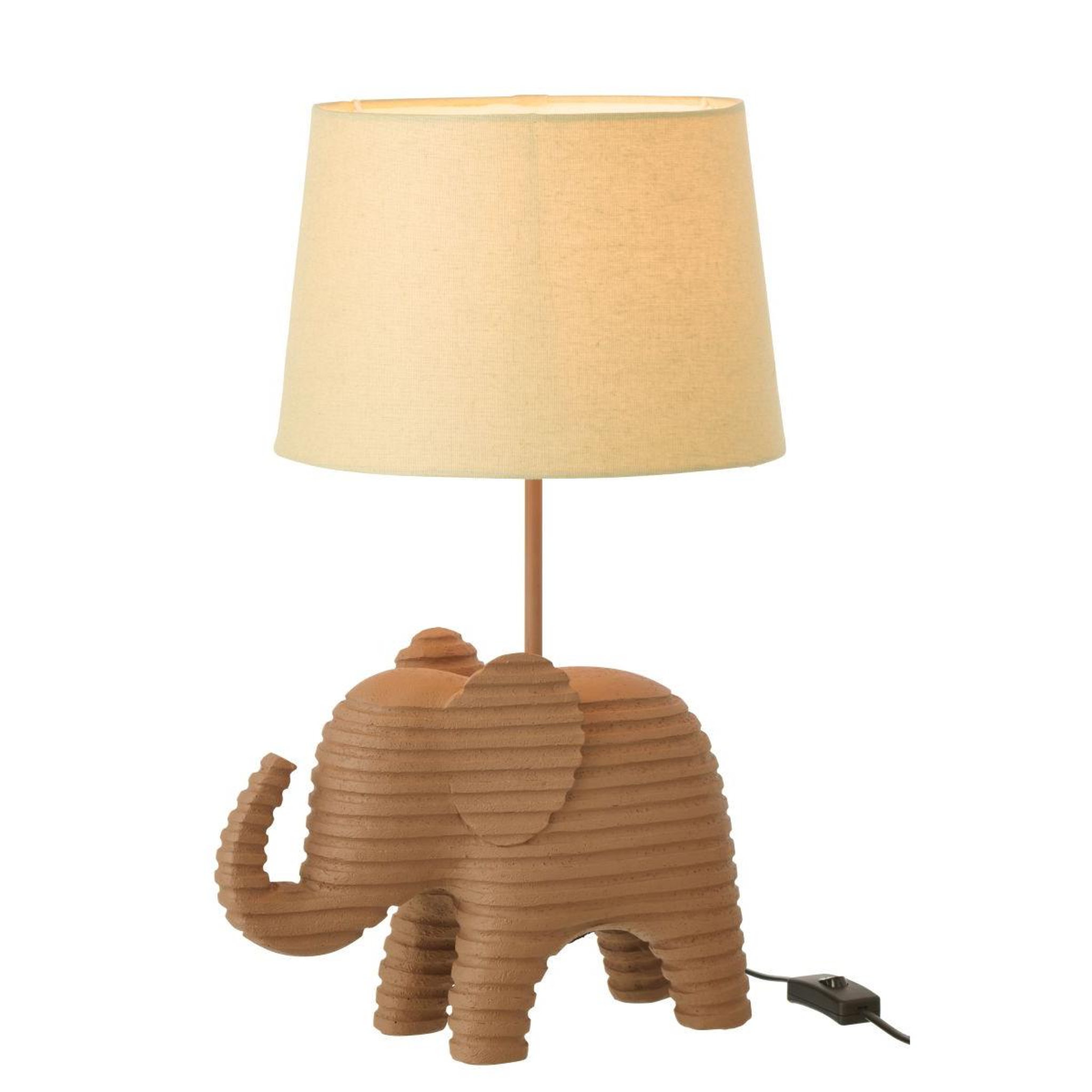 Voir la diapositive 2 : J-LINE Lampe à poser en résine  éléphant  48cm marron