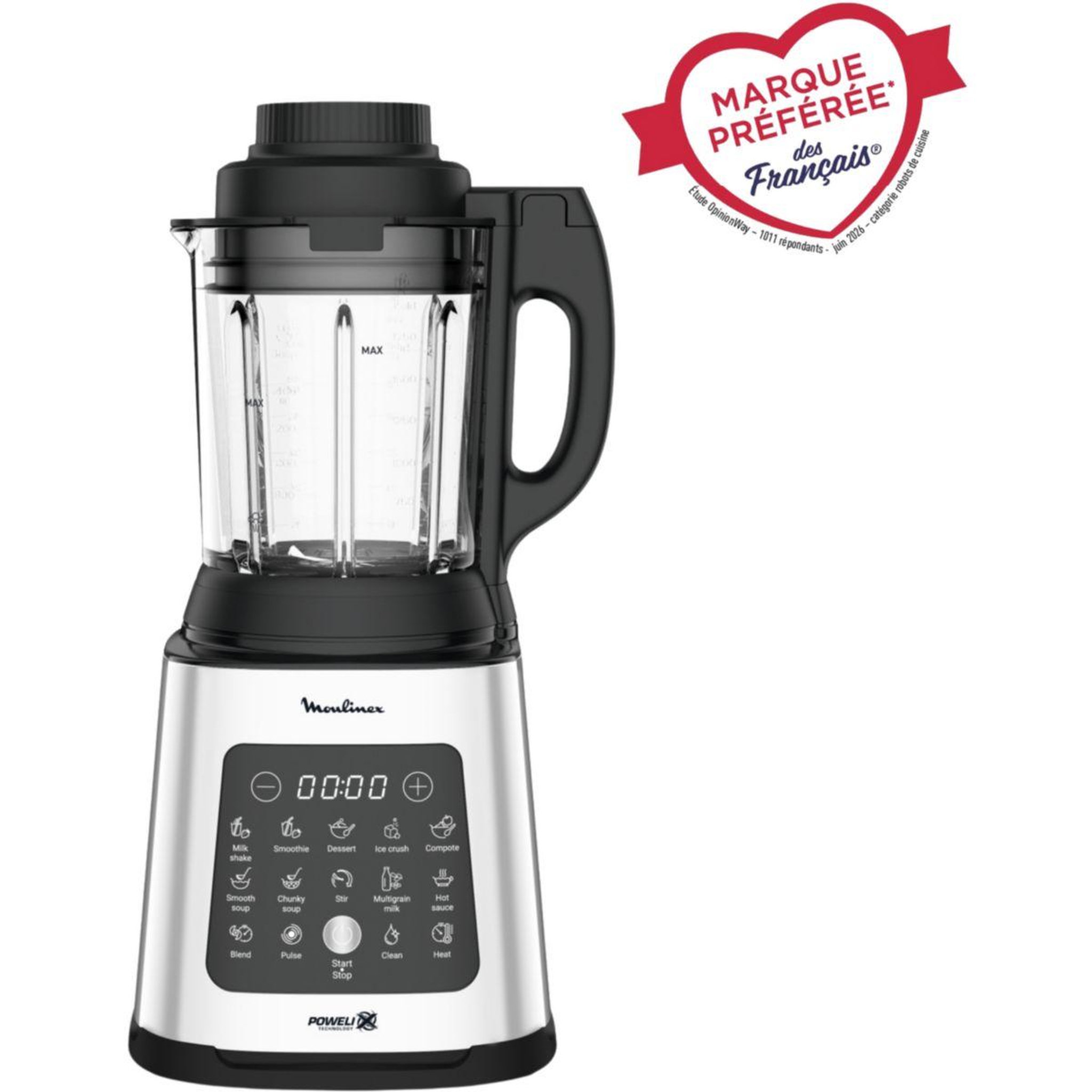 Voir la diapositive 2 : MOULINEX Blender chauffant perfect mix cook lm835d10