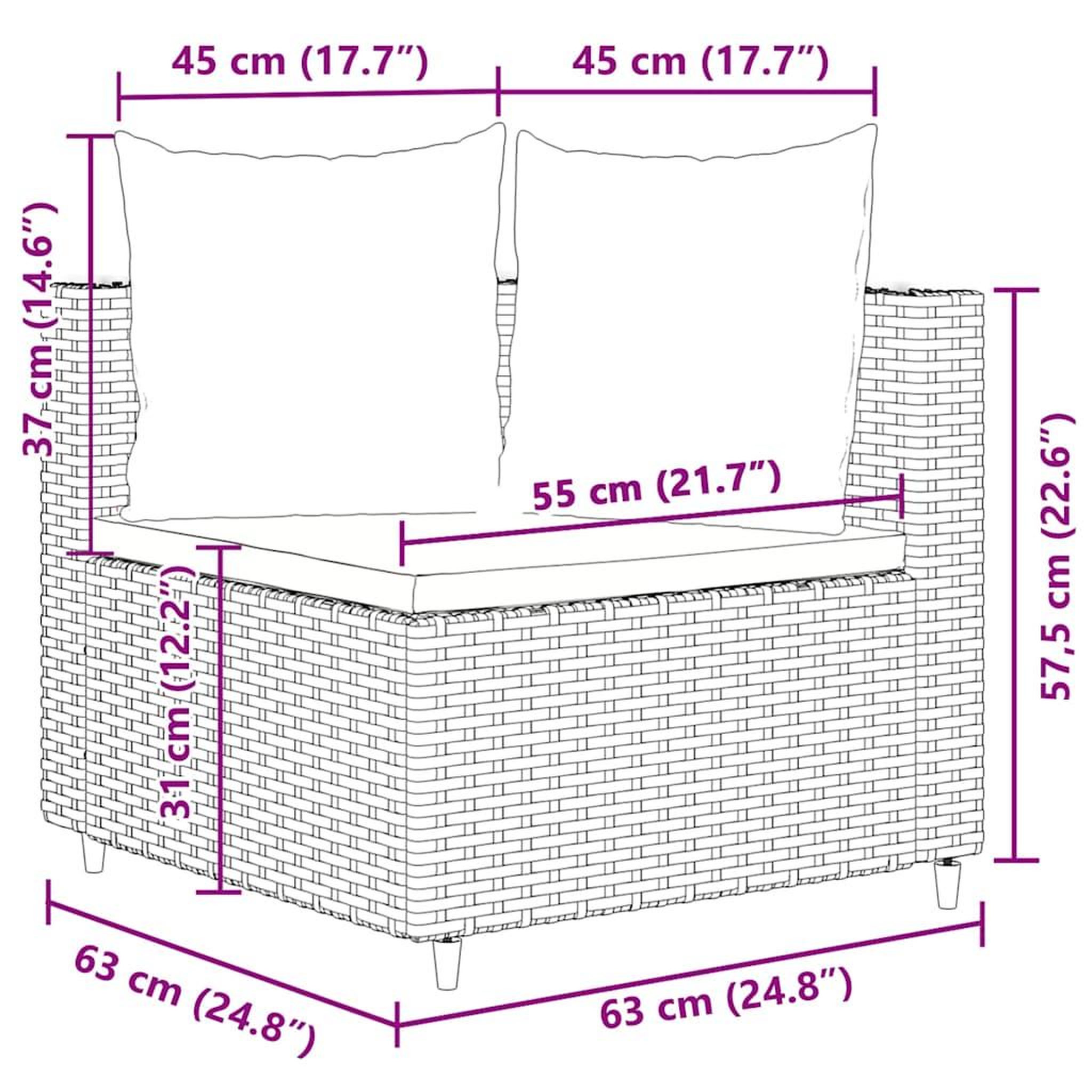 Voir la diapositive 6 : VIDAXL Salon de jardin avec coussins 3 pcs marron resine tressee