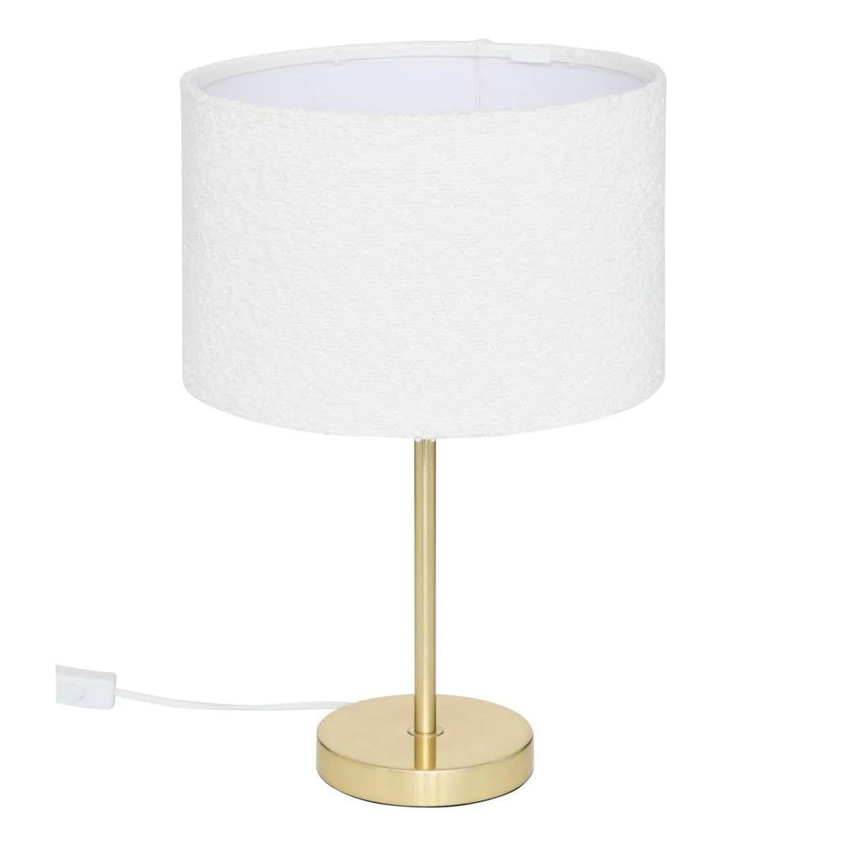 ATMOSPHERA Abat-Jour en Tissu Bouclette  Beline  30cm Blanc