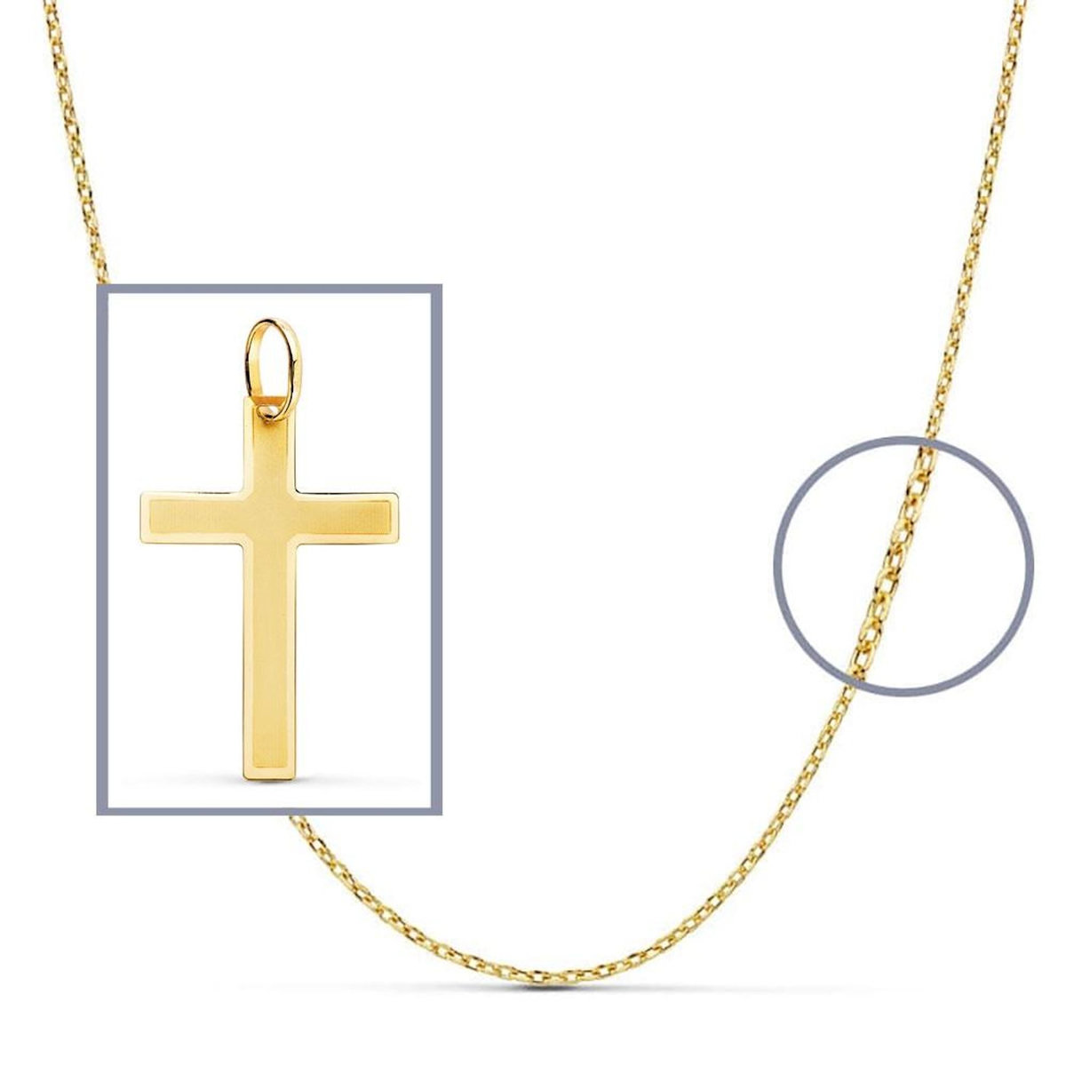 L'ATELIER D'AZUR Pendentif  - Médaille Croix Or 18 Carats 750 Jaune - Chaine Offerte