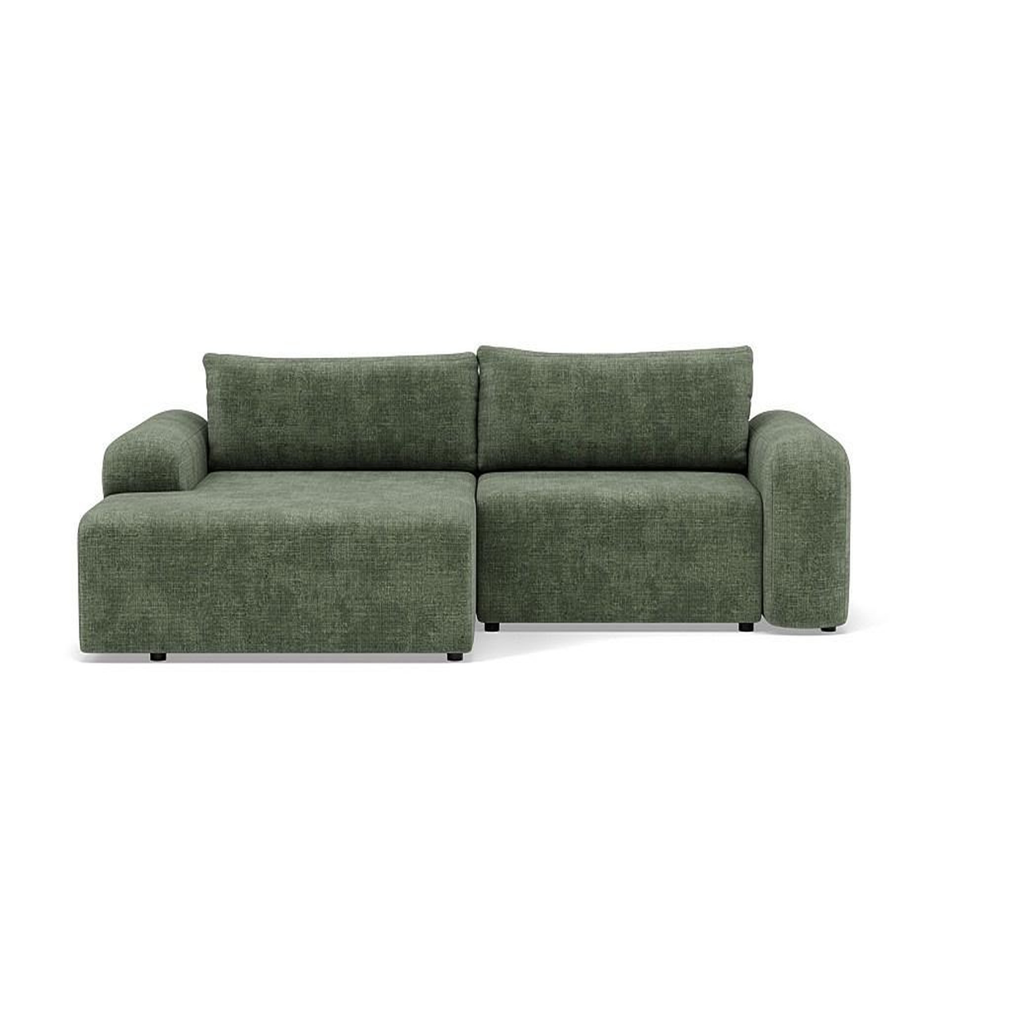 Voir la diapositive 1 : BEST MOBILIER Rebecca - canapé d'angle gauche 4 places convertible avec coffre en velours texturé