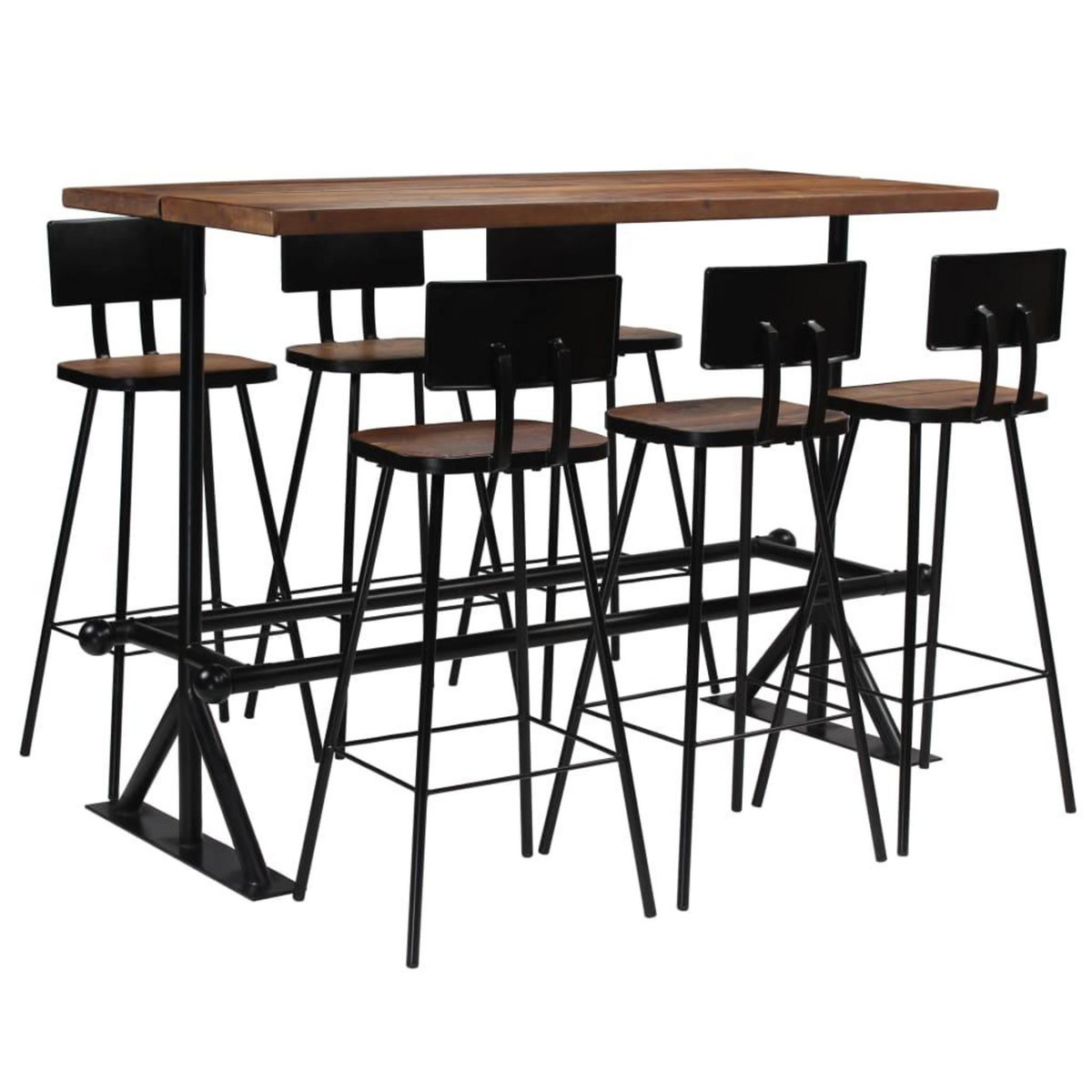 VIDAXL Mobilier de bar 7 pcs Bois de recuperation massif