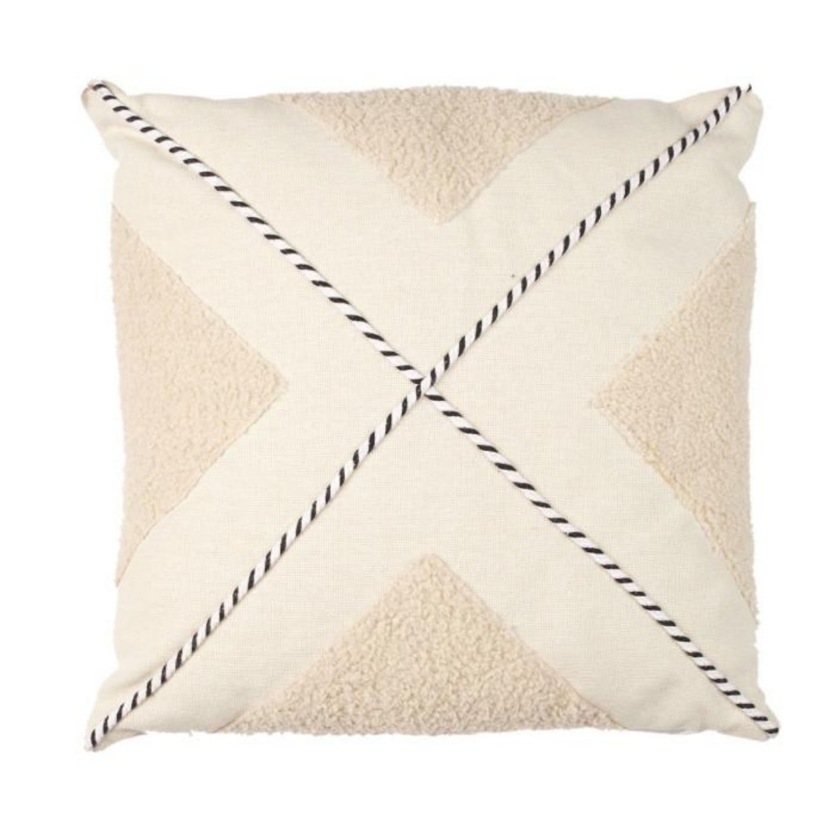 Paris Prix Coussin Déco Bouclette  Crush  40x40cm Beige