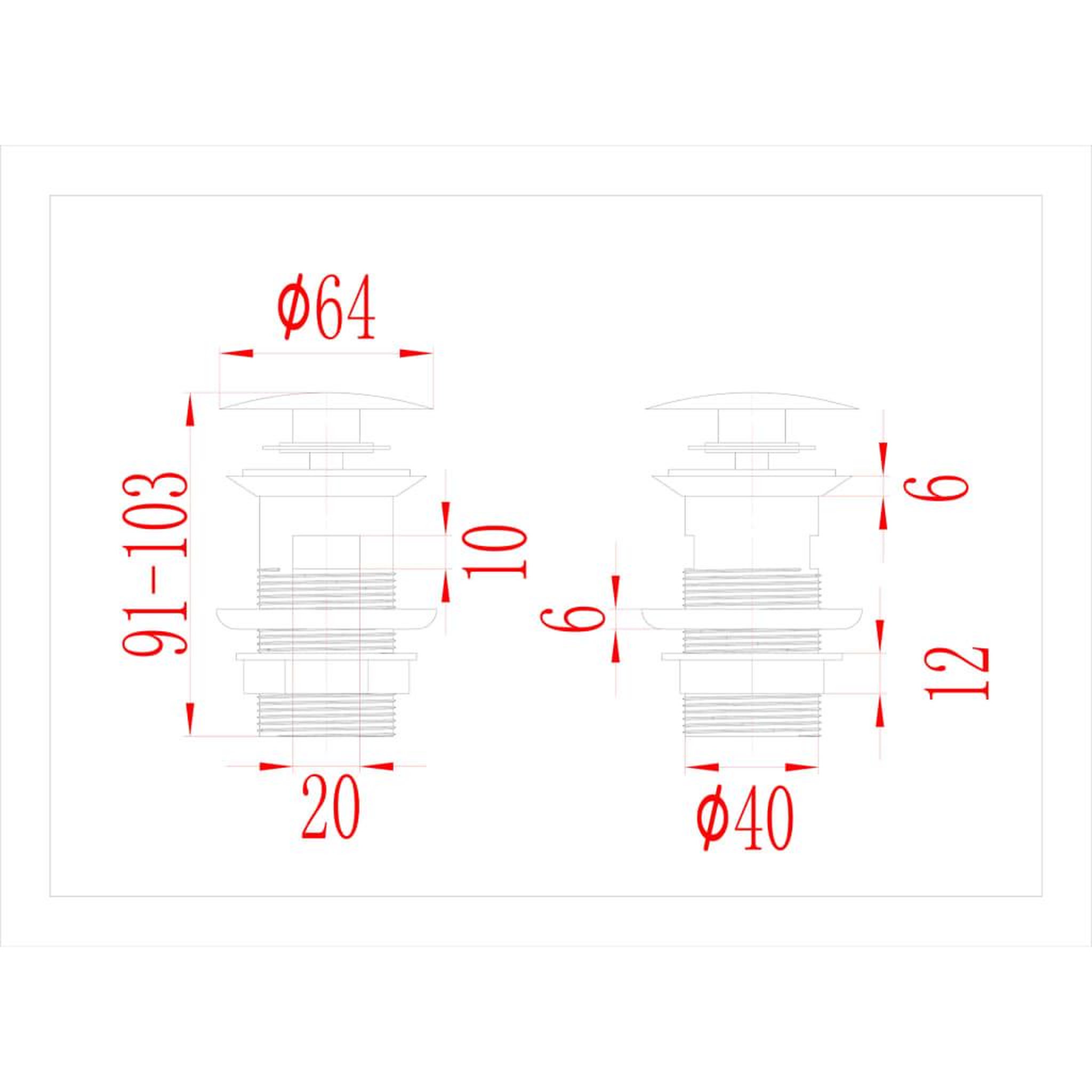 Voir la diapositive 6 : VIDAXL Drain a poussoir avec debordement Dore 6,4x6,4x9,1 cm