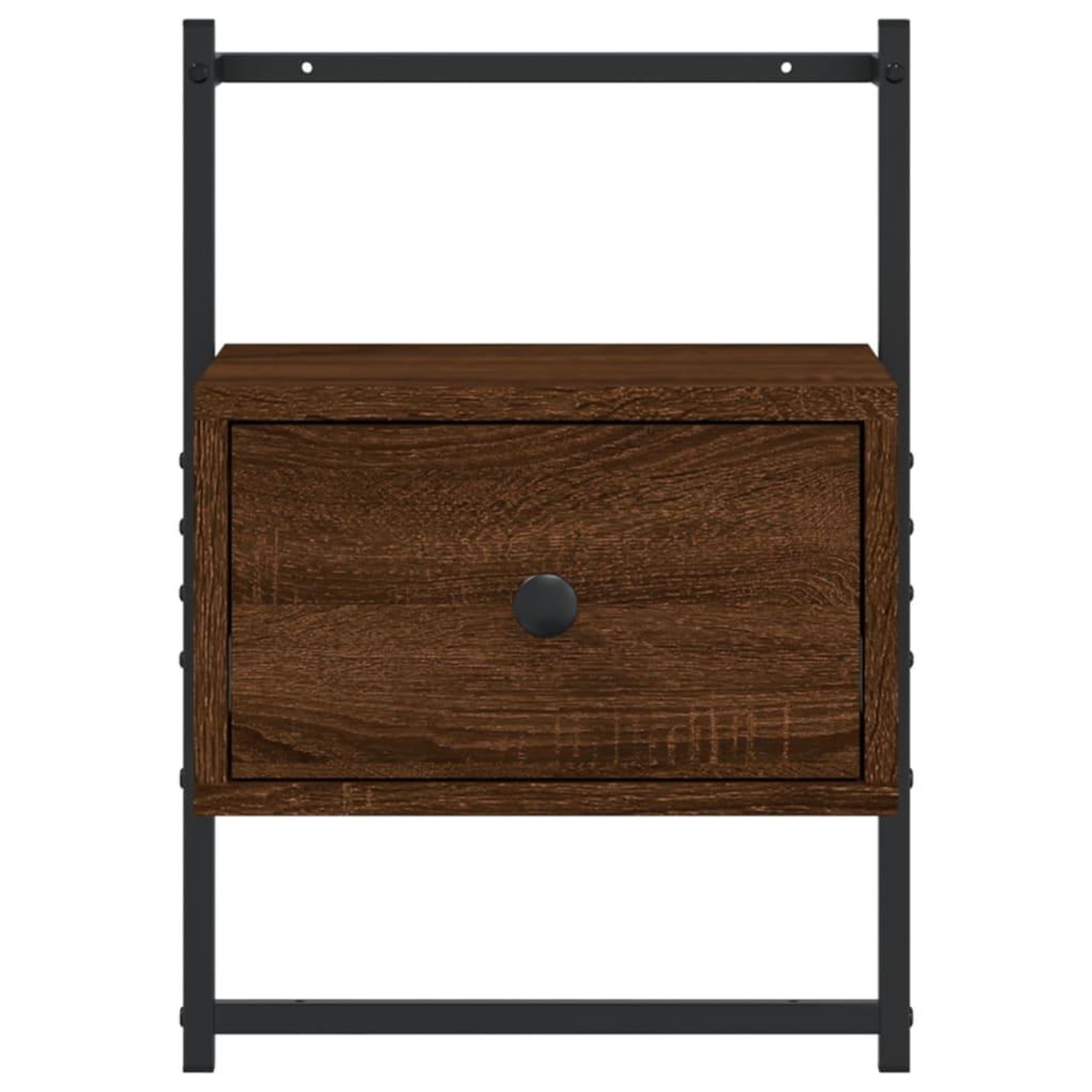 Voir la diapositive 5 : VIDAXL Table de chevet murale chene brun 35x30x51 cm bois d'ingenierie
