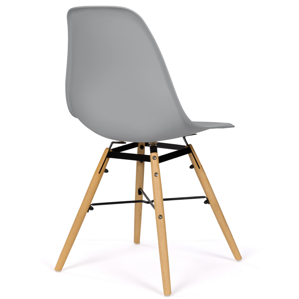 ID MARKET Lot de 6 chaises SANDRA mix color pastel rose, blanc, gris clair x2, bleu x2