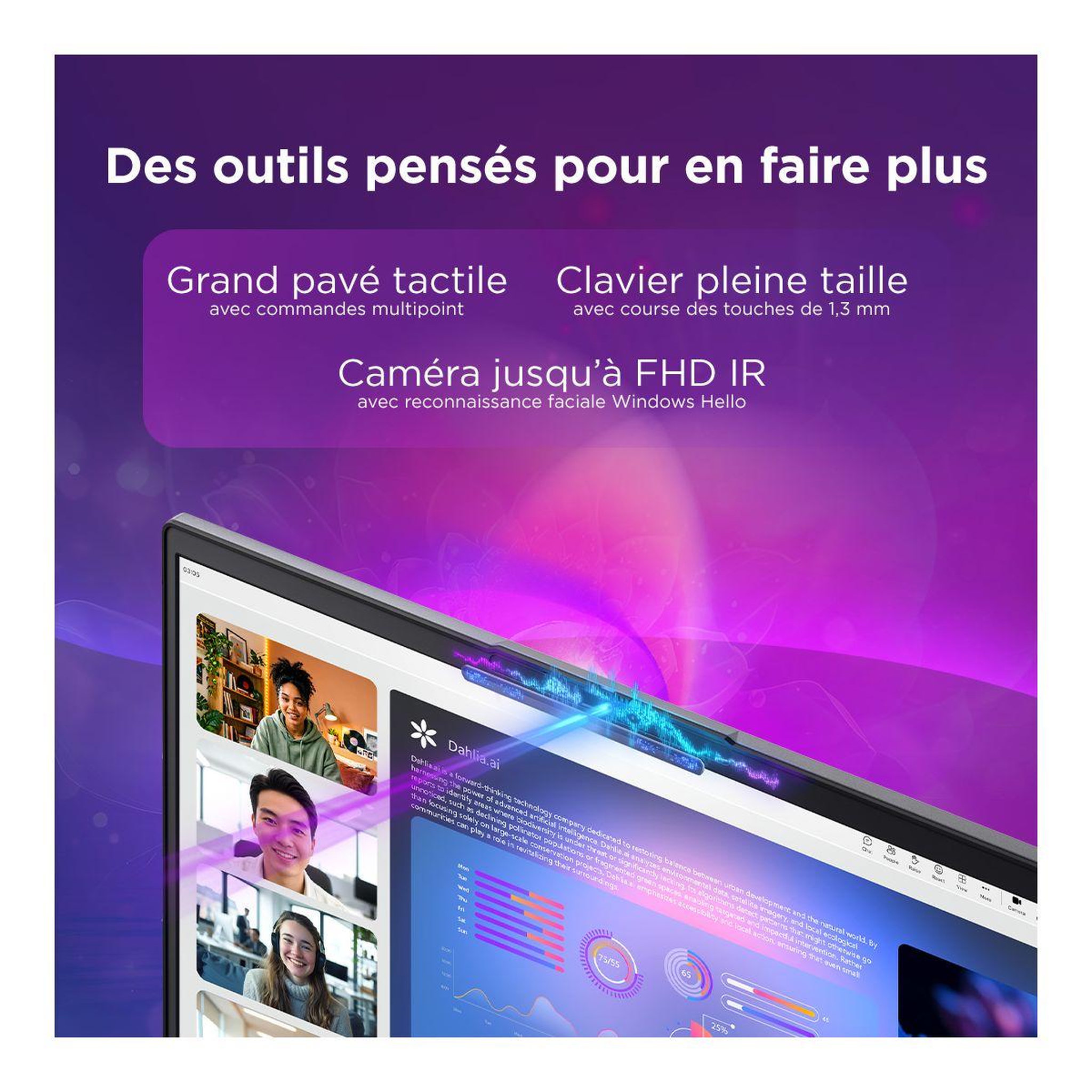 Voir la diapositive 4 : Lenovo Ordinateur portable ideapad slim 3 17iwc11 luna grey 17,3  intel core 7 350 8 go ram ddr5 ssd 512 go