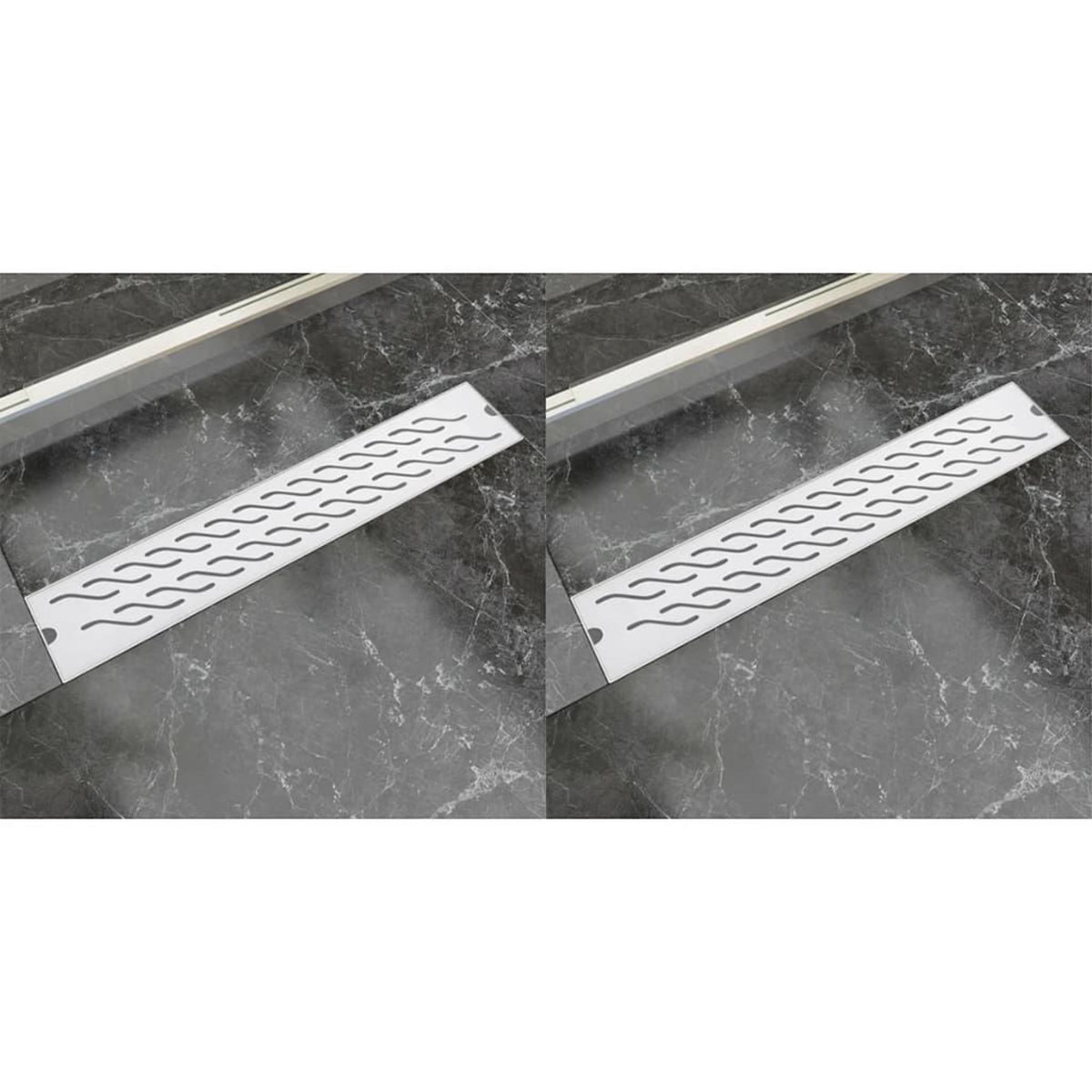 VIDAXL Drain de douche lineaire 2 pcs 630 x 140 mm Acier inoxydable