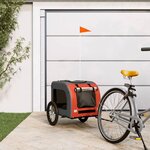 VIDAXL Remorque de velo pour animaux de compagnie orange et gris
