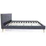 Voir la diapositive 6 : ID MARKET Lit double scandinave OSLO avec tête de lit et sommier 140 x 190 cm tissu gris anthracite