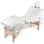 Voir la diapositive 5 : VIDAXL Table de massage pliable Blanc creme 4 zones avec cadre en bois