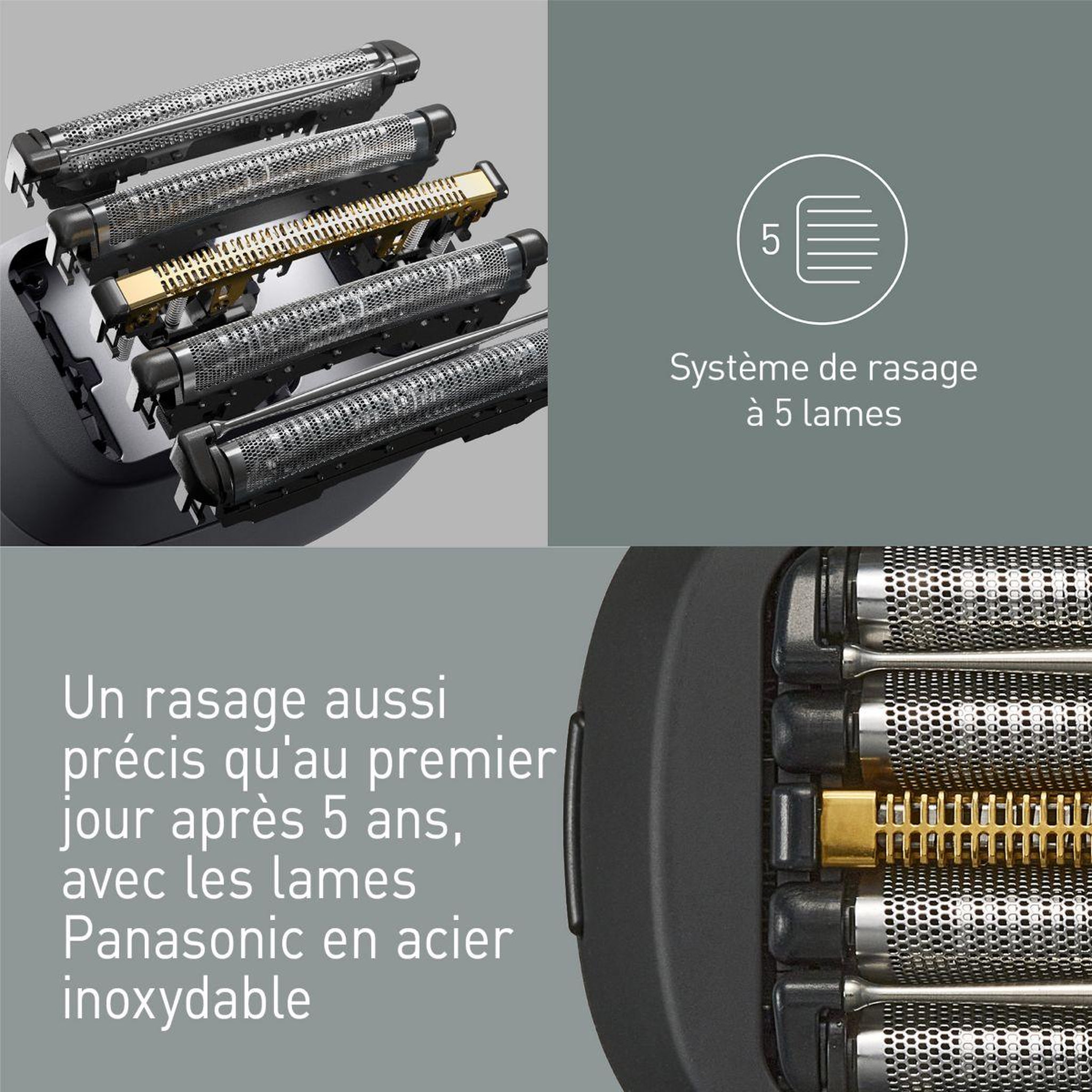 Voir la diapositive 3 : PANASONIC Rasoir électrique 5 lames es-pv3b-k803