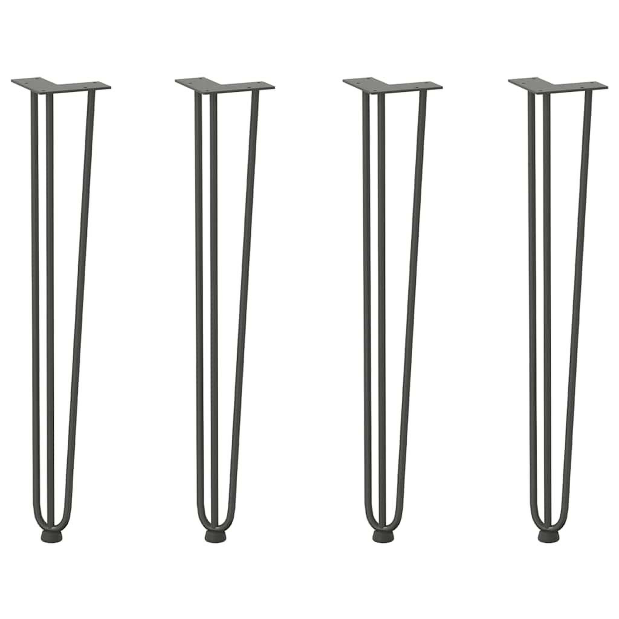Voir la diapositive 2 : VIDAXL Pieds de table en forme d'epingle a cheveux 4 pcs anthracite