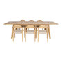 Voir la diapositive 5 : SWEEEK Table de jardin extensible bois d'acacia + 6 assises en résine couleur naturel Palena + Cerina