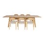 Voir la diapositive 5 : SWEEEK Table de jardin extensible bois d'acacia + 6 assises en résine couleur naturel Palena + Cerina