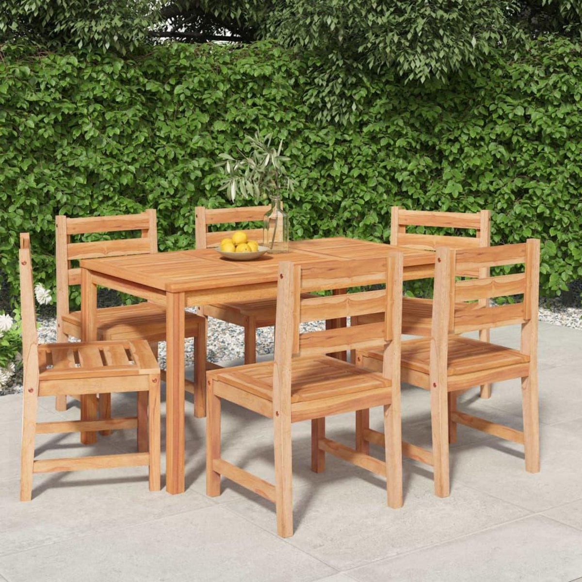 VIDAXL Ensemble a manger de jardin 7 pcs Bois de teck solide