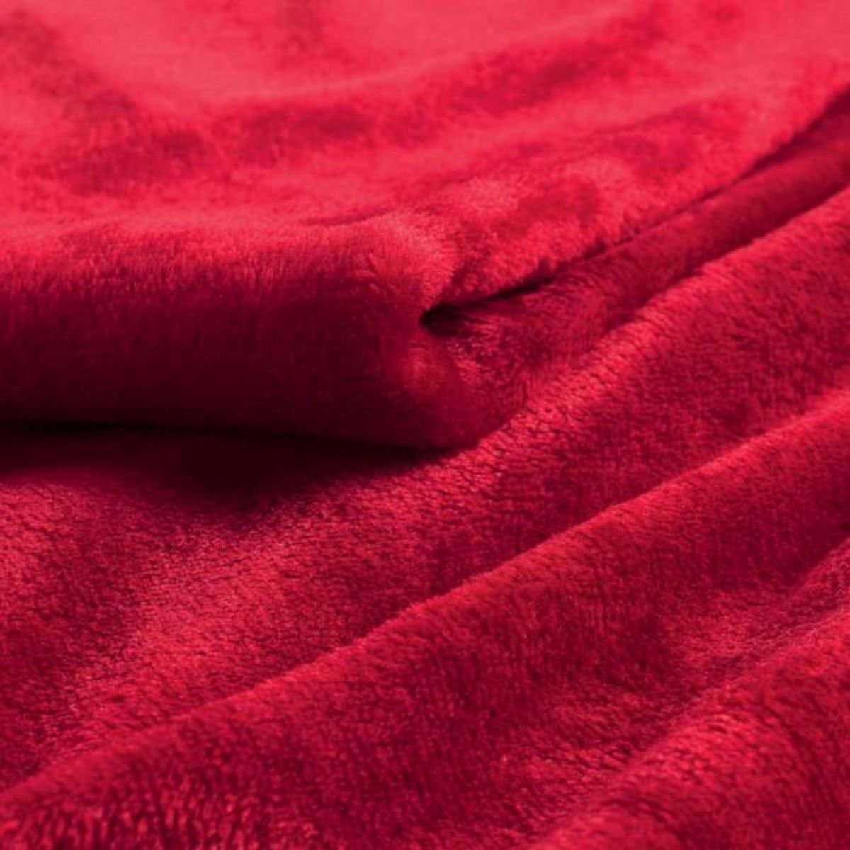 Paris Prix Plaid Uni en Flanelle  Flanou  180x220cm Carmin