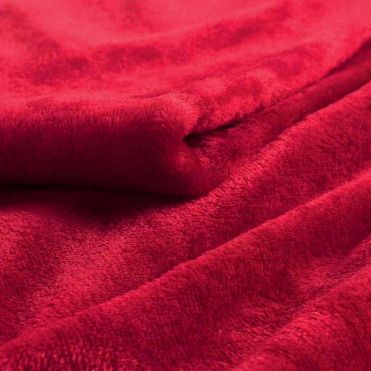 Paris Prix Plaid Uni en Flanelle  Flanou  180x220cm Carmin