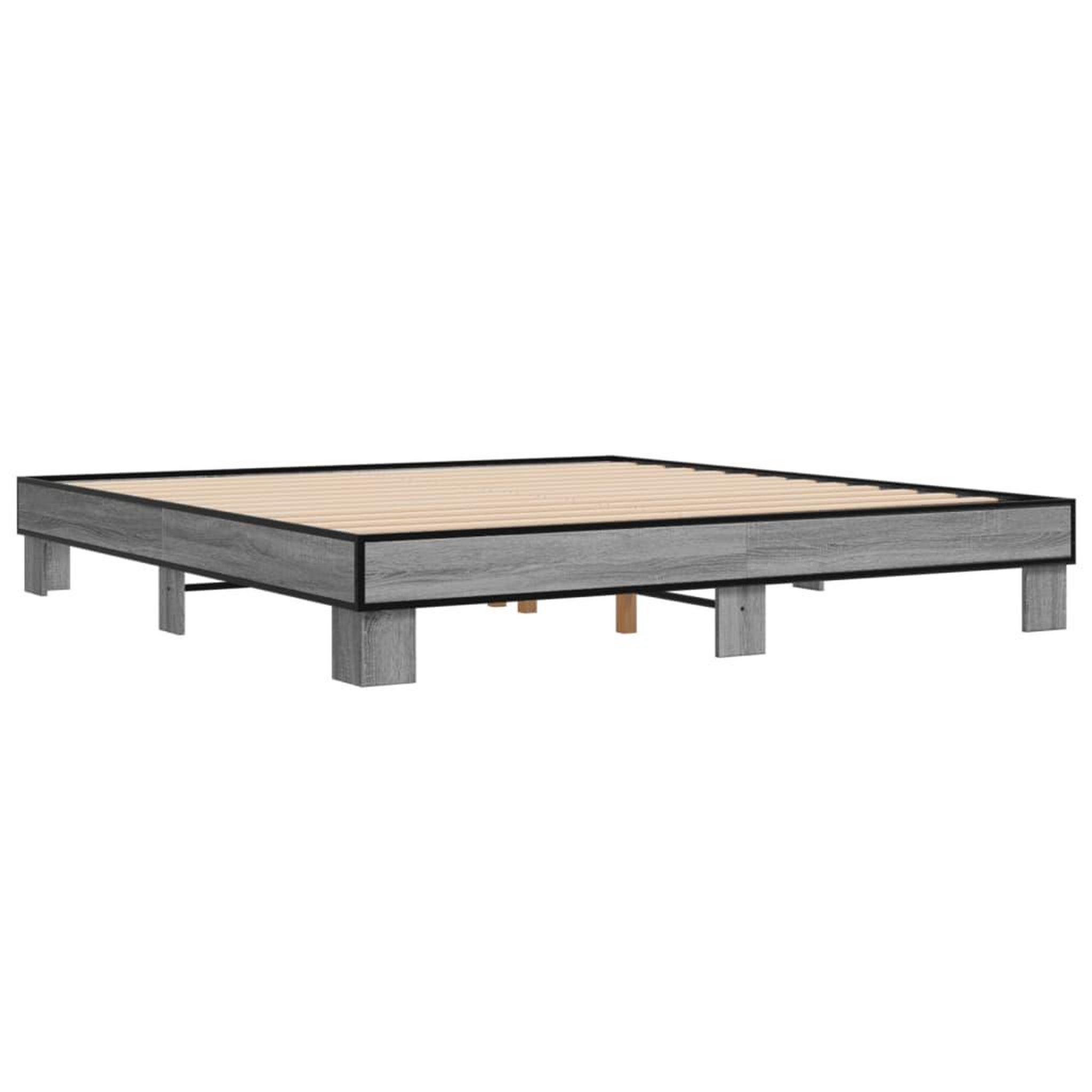 Voir la diapositive 3 : VIDAXL Cadre de lit sans matelas sonoma gris 200x200 cm