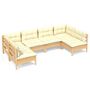 Voir la diapositive 2 : VIDAXL Salon de jardin 6 pcs avec coussins creme Bois de pin massif