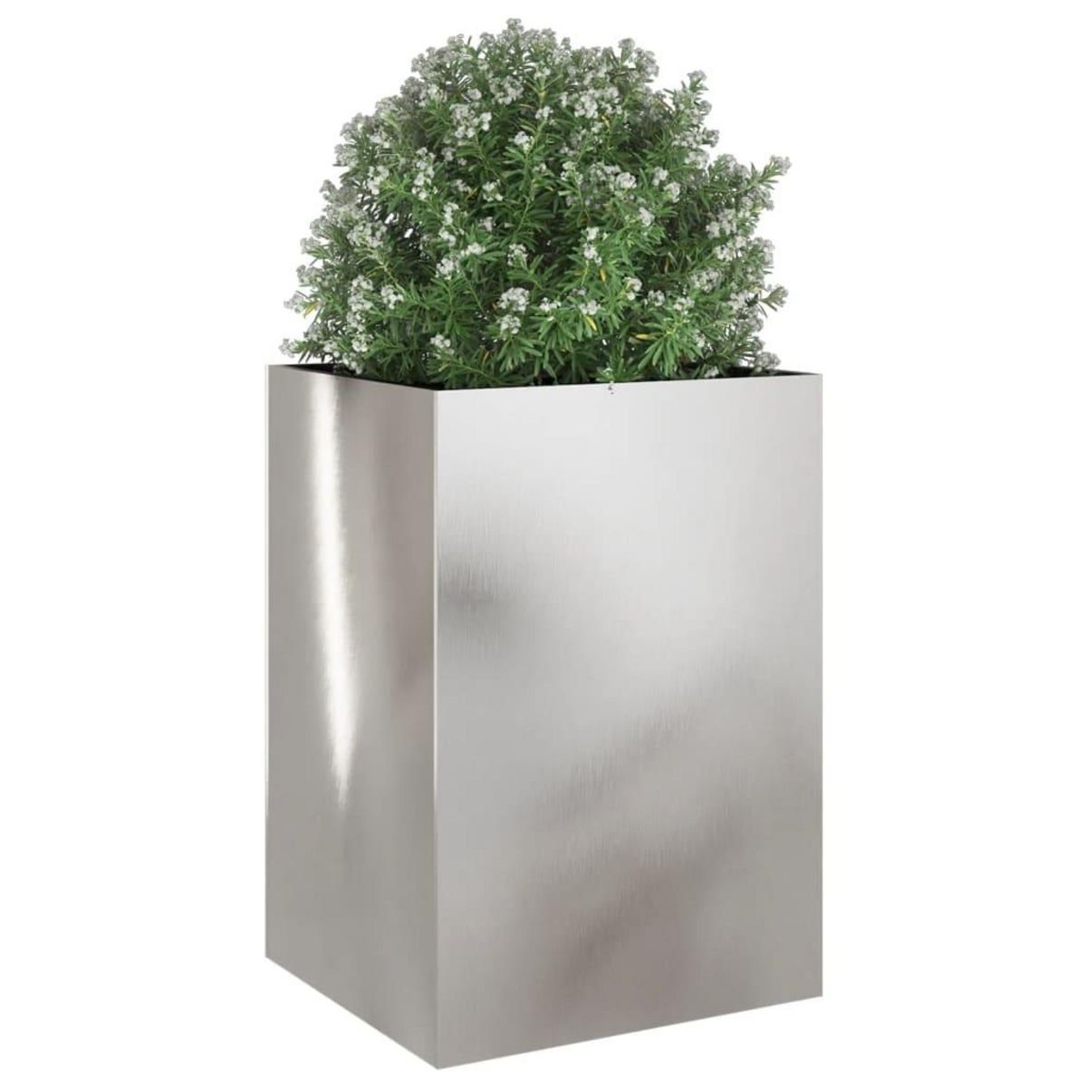 VIDAXL Jardiniere argente 52x48x75 cm acier inoxydable