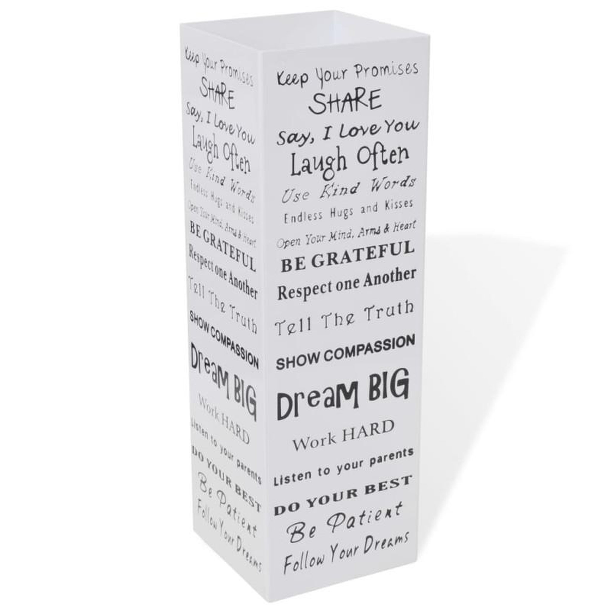 Voir la diapositive 1 : VIDAXL Blanc Carré Porte parapluie Stockage pour cannes bâtons Acier 48,5 cm