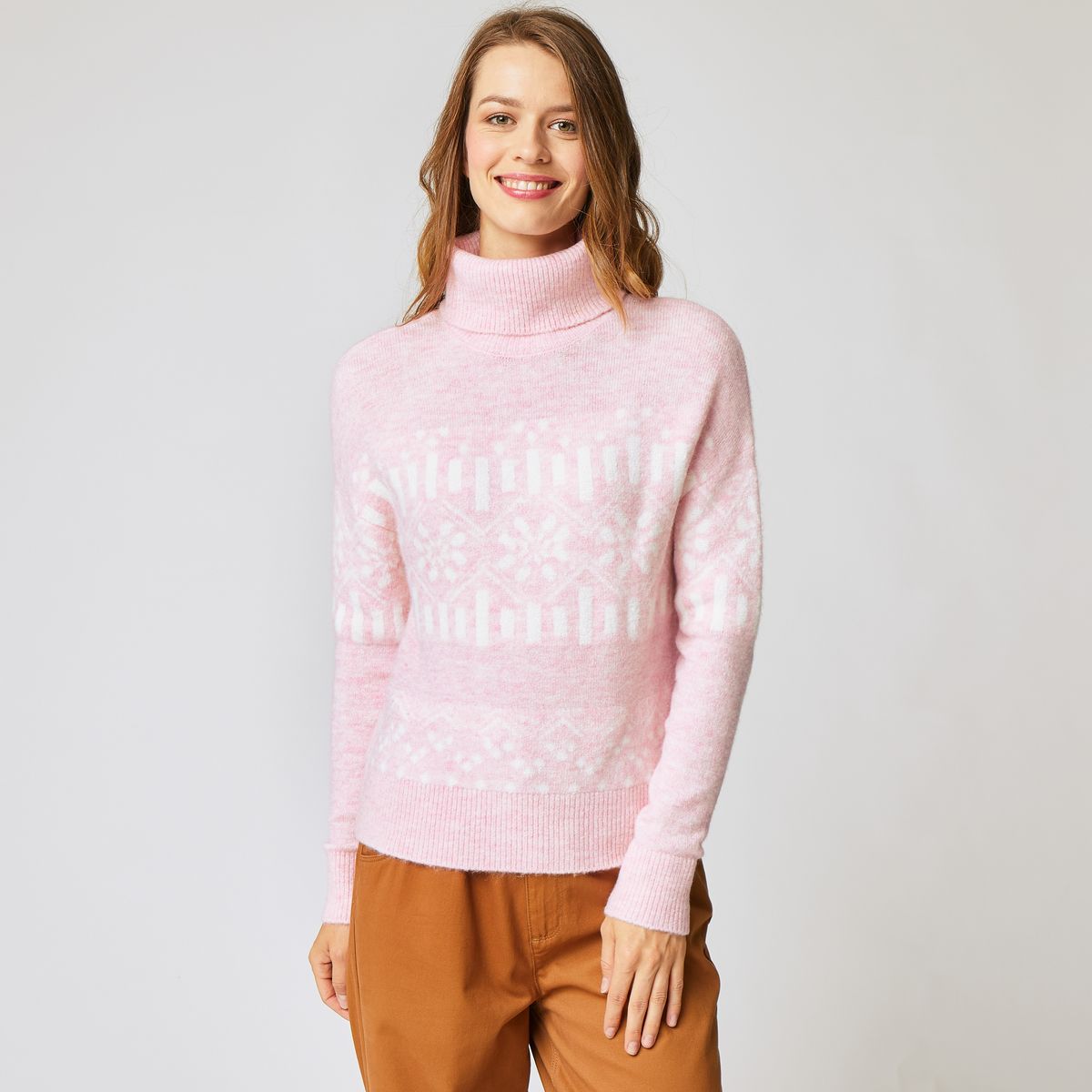 IN EXTENSO Pull col roulé jacquard femme