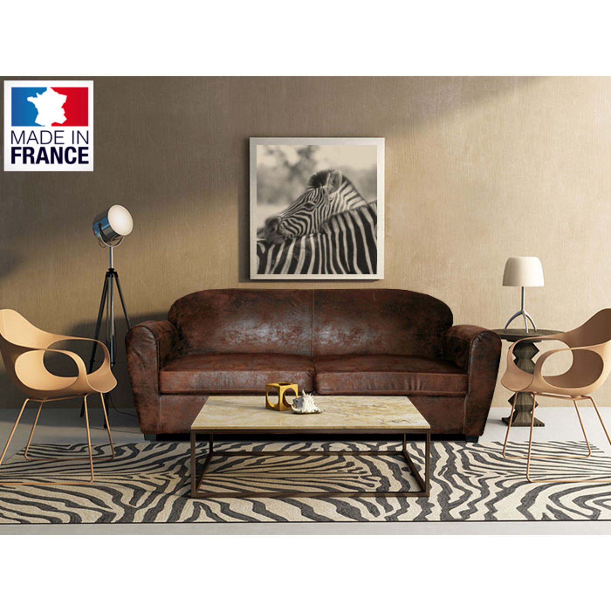 Canapé 2 ou 3 places RONAN. Coloris disponibles : Marron