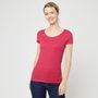 Voir la diapositive 1 : INEXTENSO T-shirt manche courte fushia uni femme
