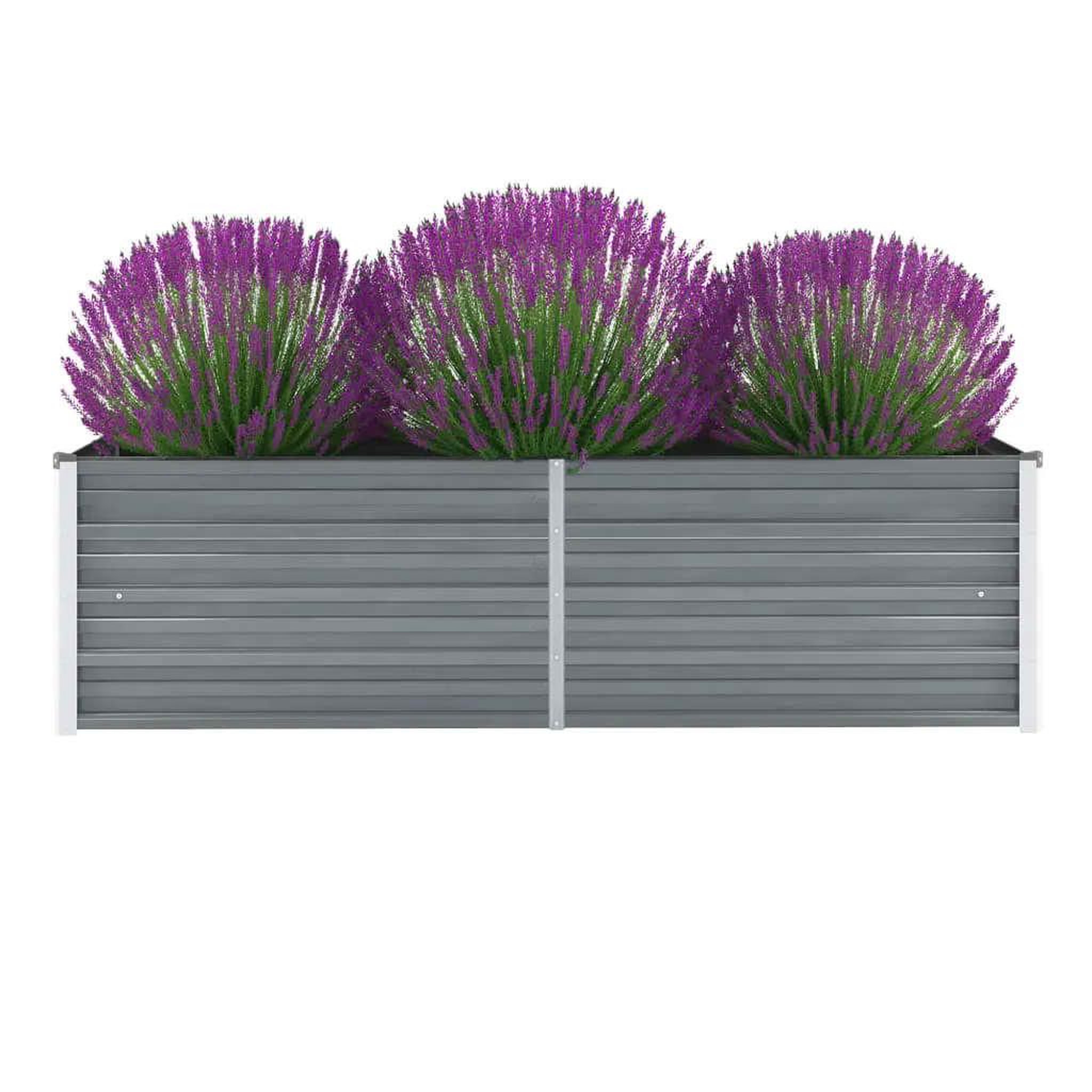 Voir la diapositive 1 : VIDAXL Lit sureleve de jardin Acier galvanise 160x40x45 cm Gris