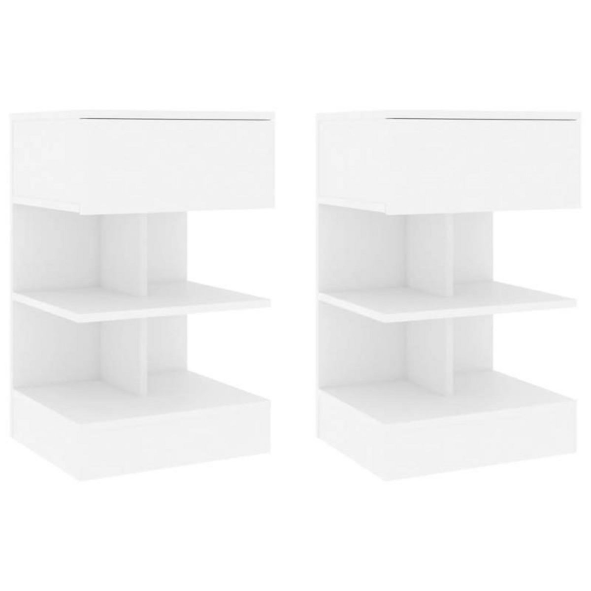 VIDAXL Tables de chevet 2 pcs Blanc 40x35x65 cm Bois d'ingénierie