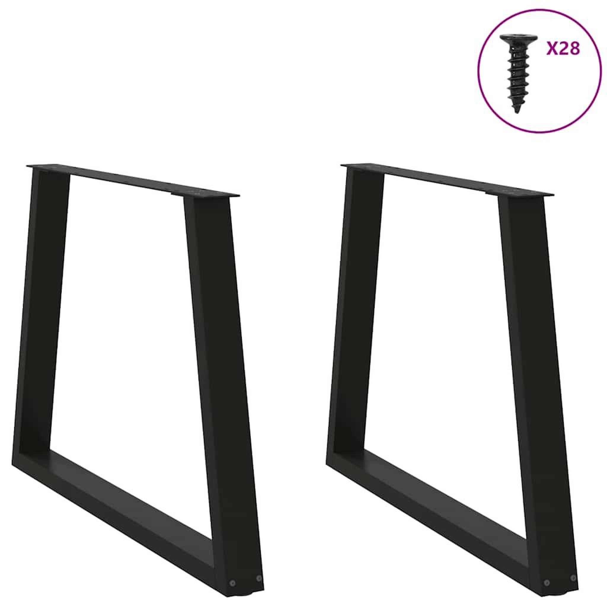 Voir la diapositive 3 : VIDAXL Pieds de table a manger forme de V 2 pcs noir 90x(72-73,3) cm