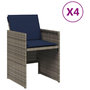 Voir la diapositive 2 : VIDAXL Chaises de jardin avec coussins lot de 4 gris resine tressee