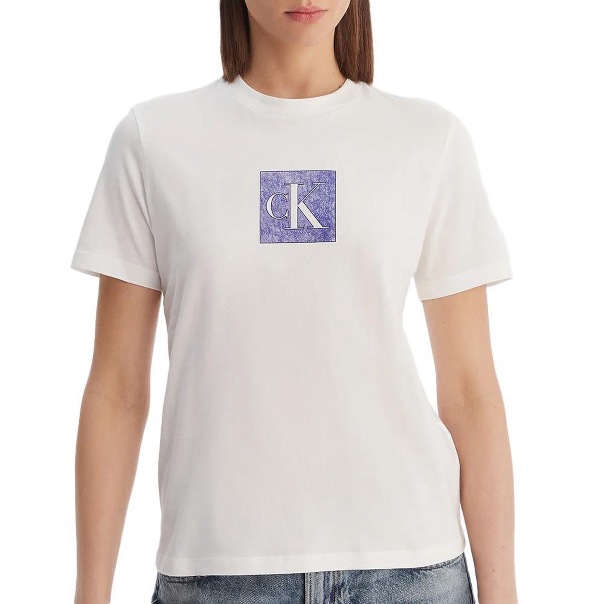 Voir la diapositive 1 : CALVIN KLEIN JEANS T-Shirt Blanc Femme Calvin Klein Jeans Monog