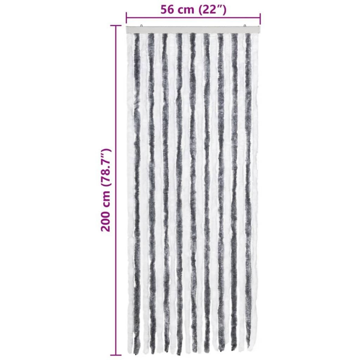 VIDAXL Moustiquaire Gris et blanc 56x200 cm Chenille