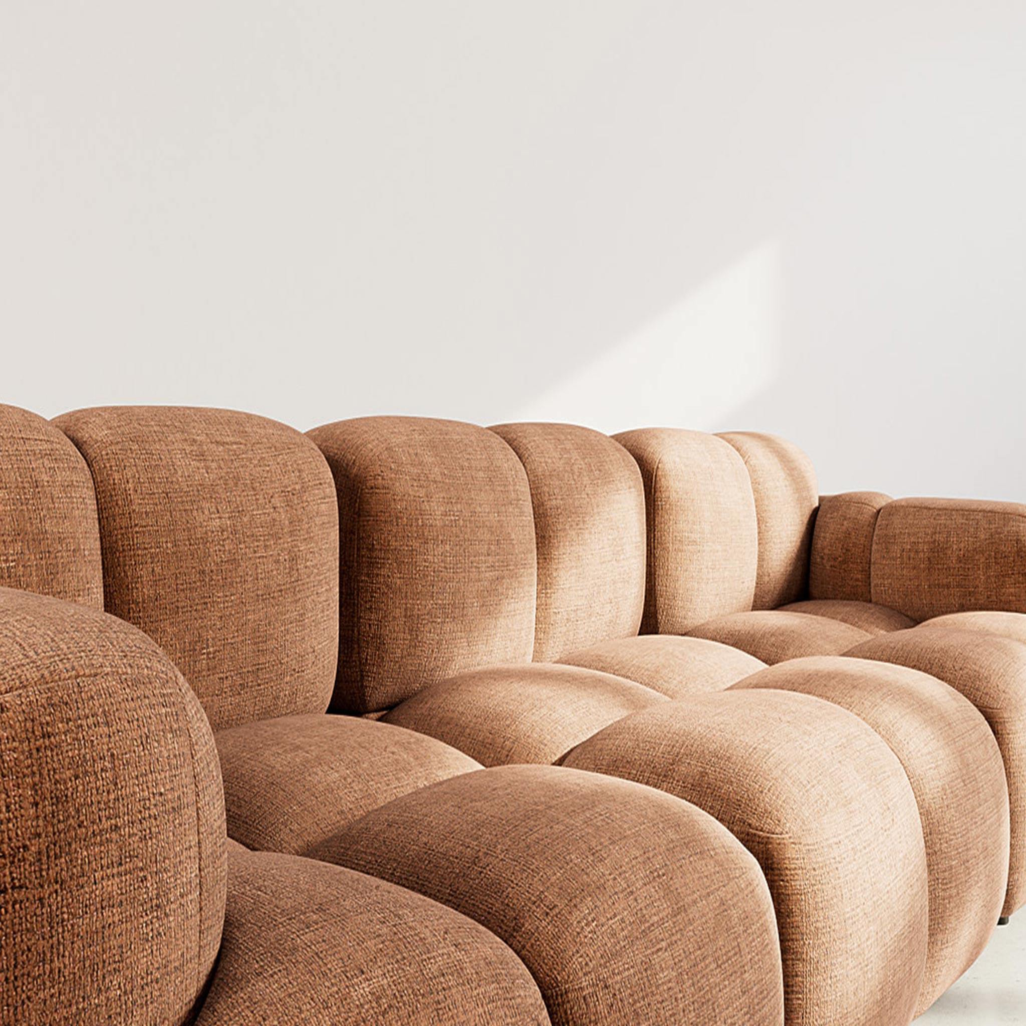 Voir la diapositive 4 : BEST MOBILIER Grace - canapé modulable 3 places en velours texturé